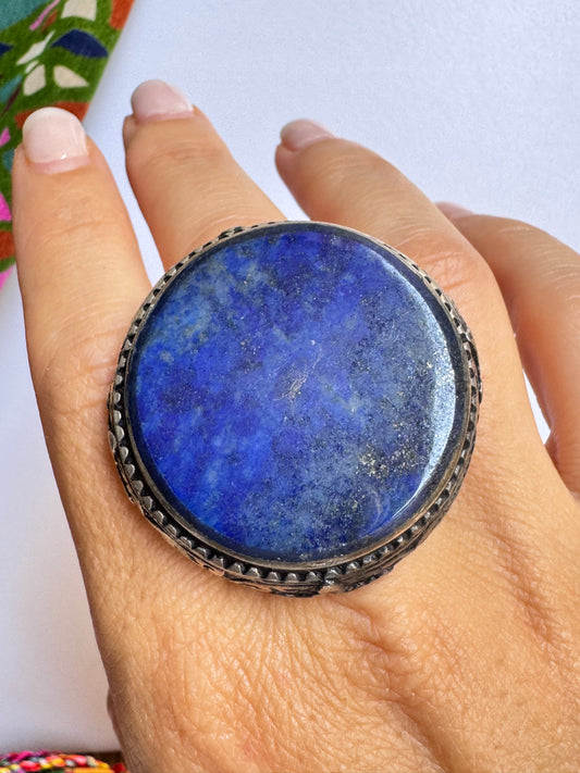 Anello antico pietra dura lapislazzuli vintage misura 19/20