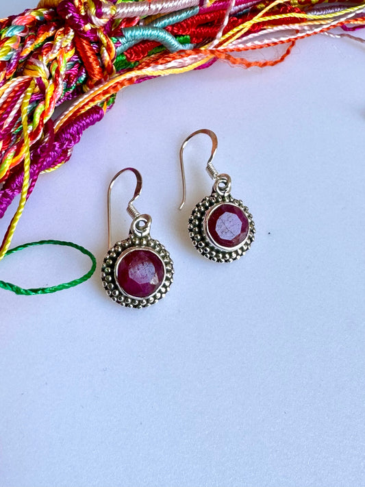Ruby root 925 silver earrings