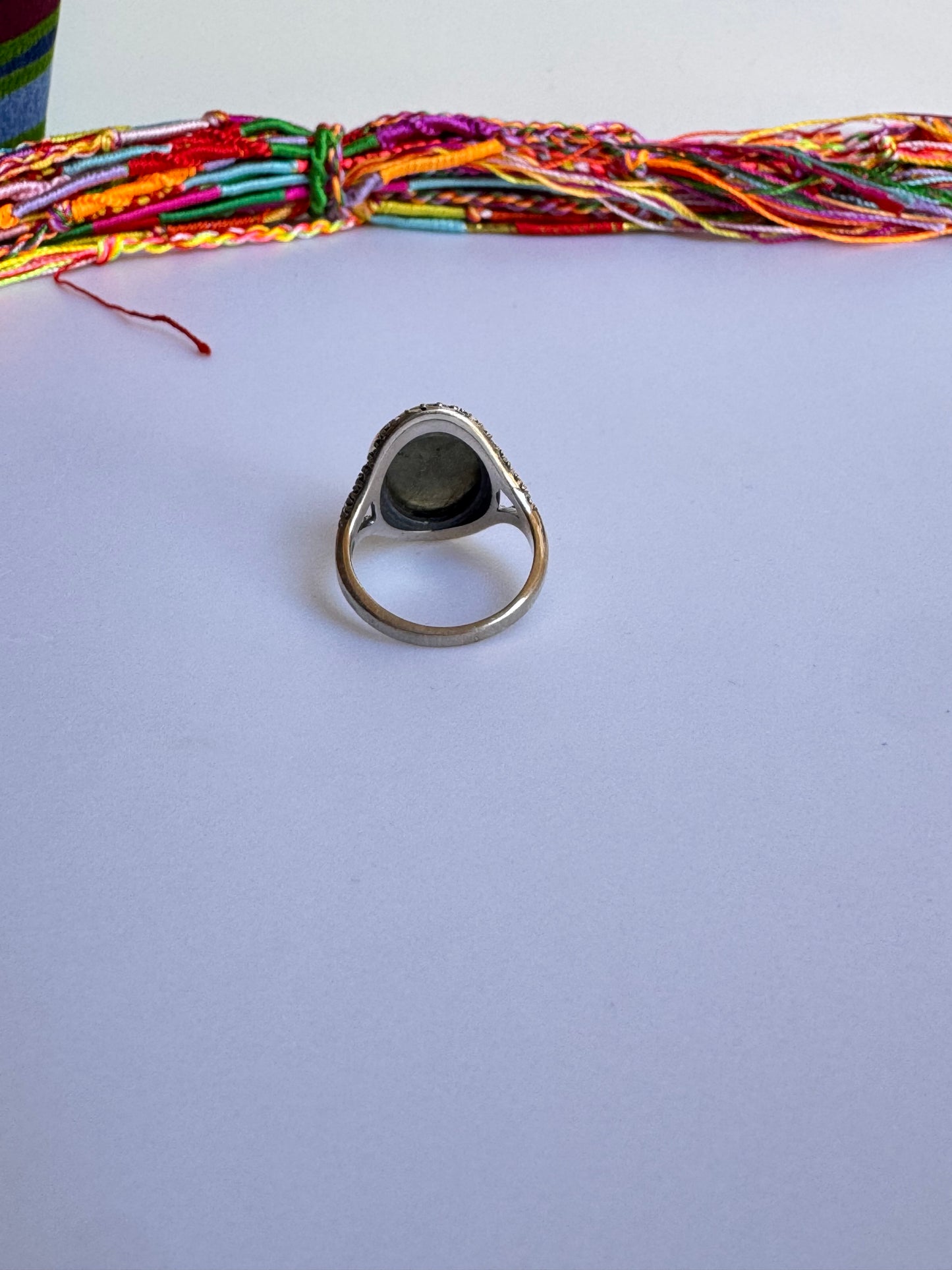 Anello argento 925 labradorite misura 16 - 1LAB