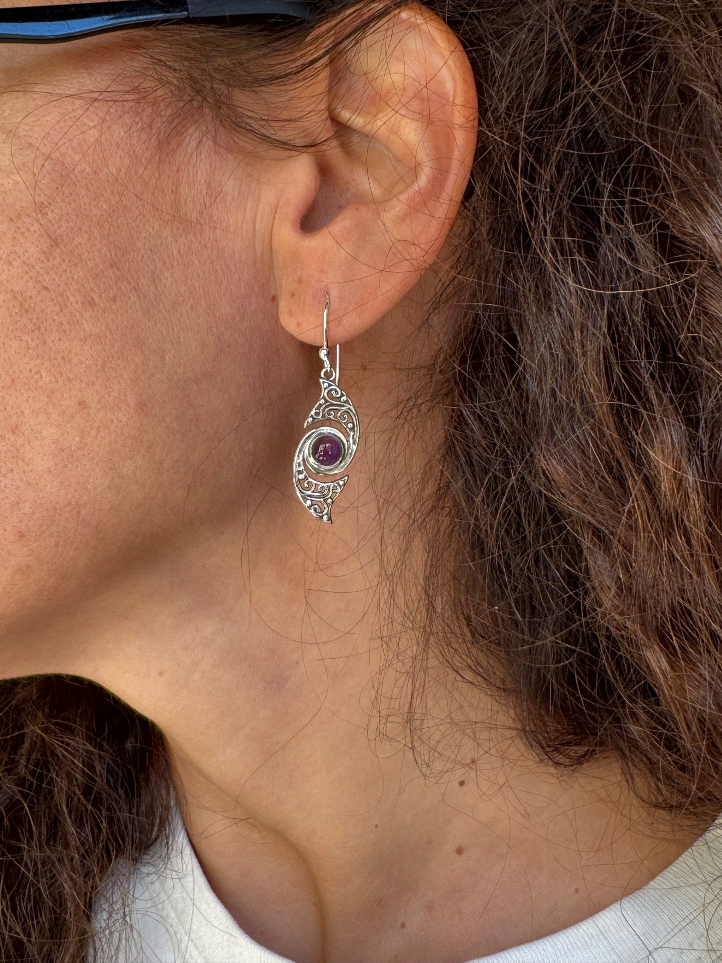 925 silver amethyst earrings D10