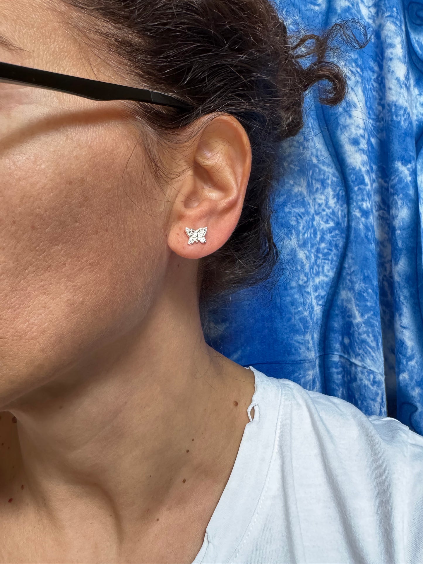 925 silver butterfly single lobe earring