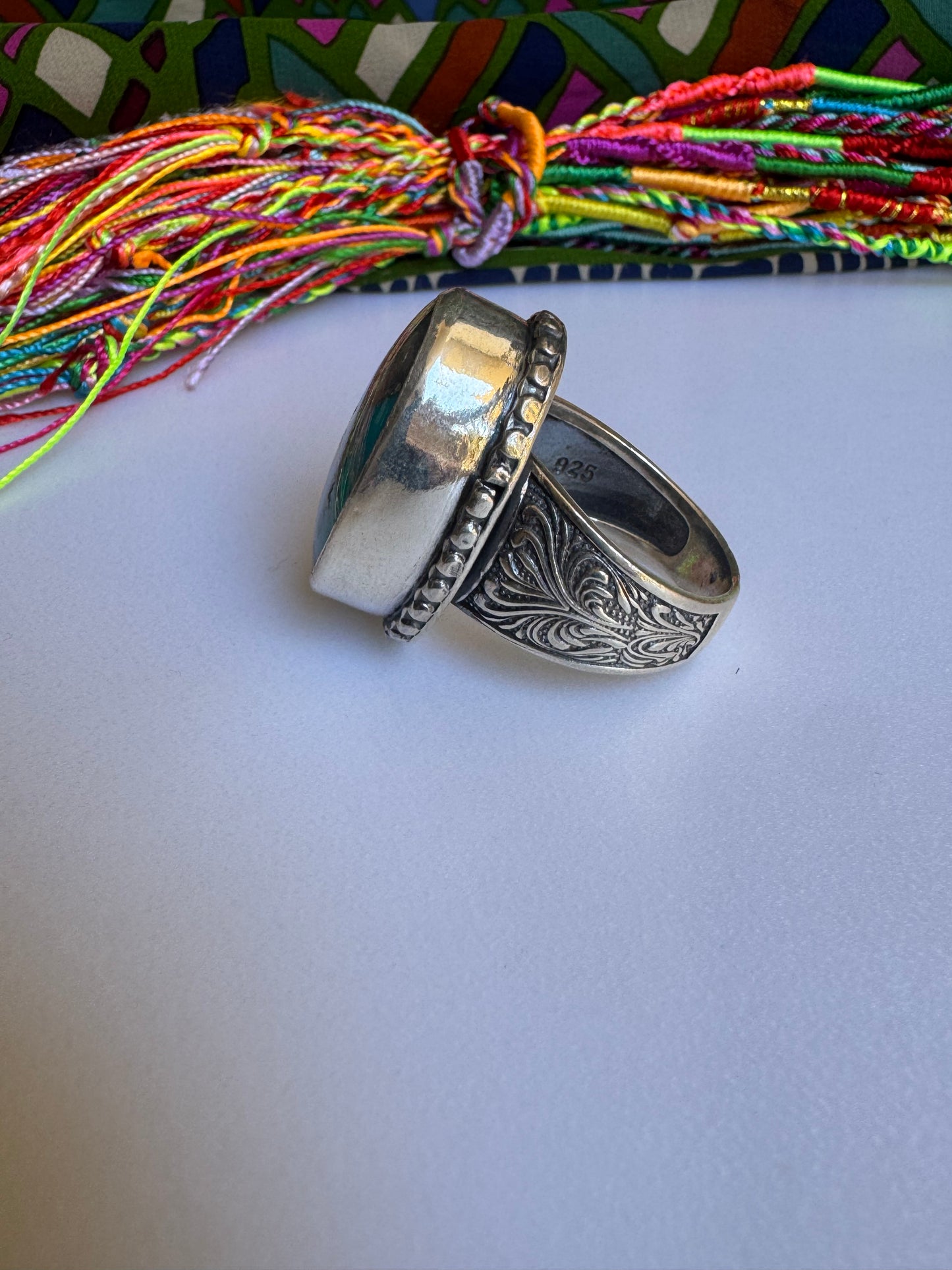 925 silver copper turquoise ring size 29/30 G51