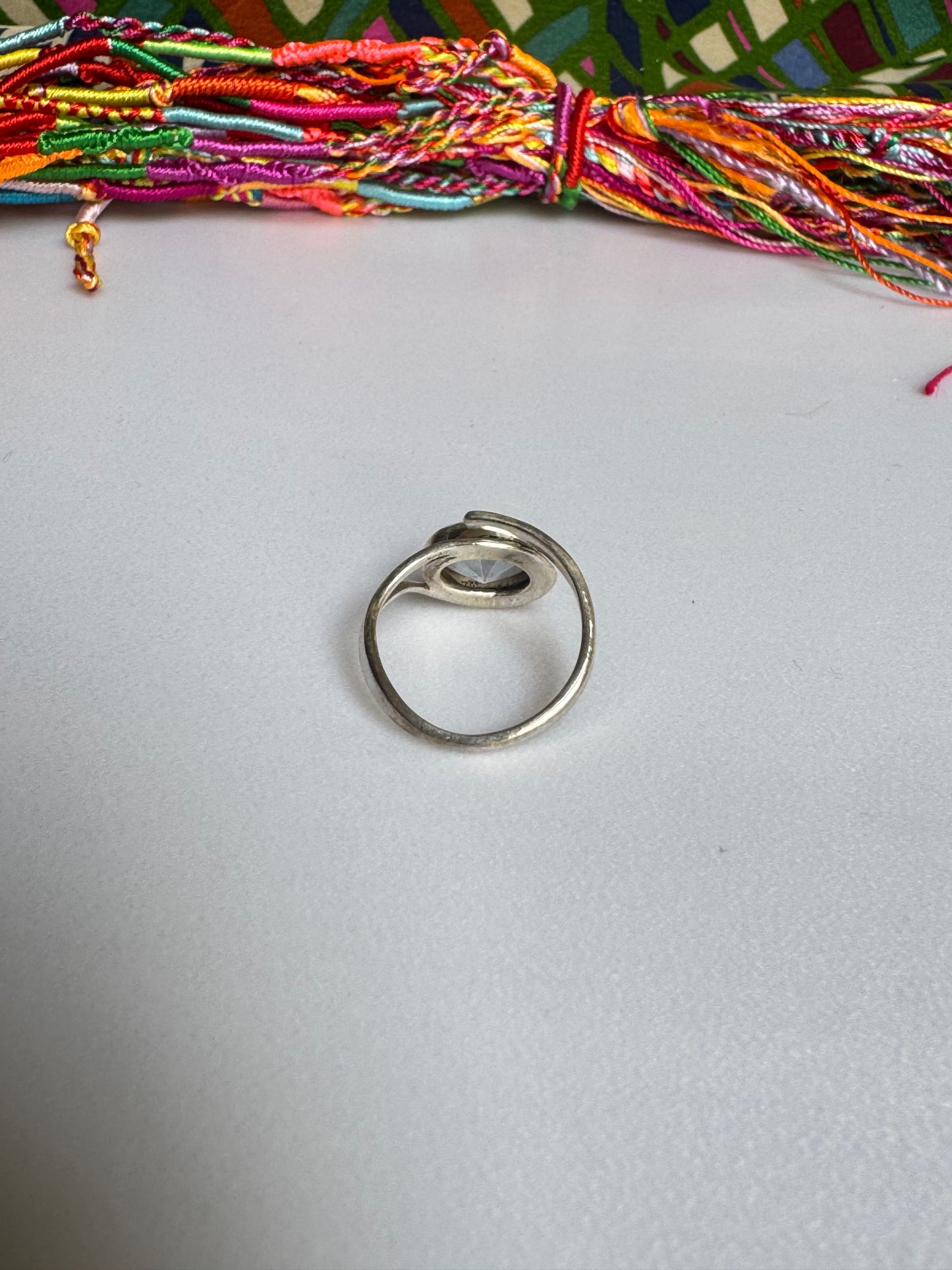 925 silver adjustable mystic stone ring 5MS