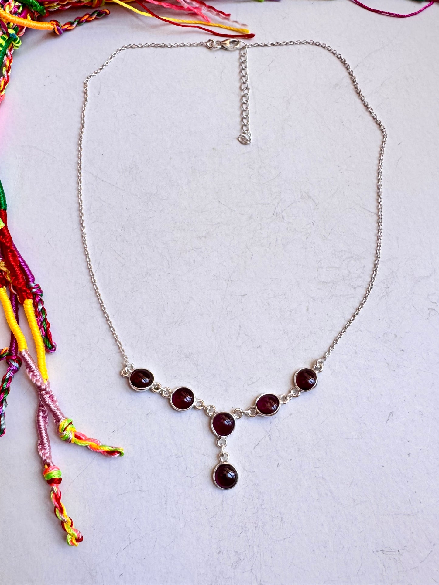 Collana argento 925 granato