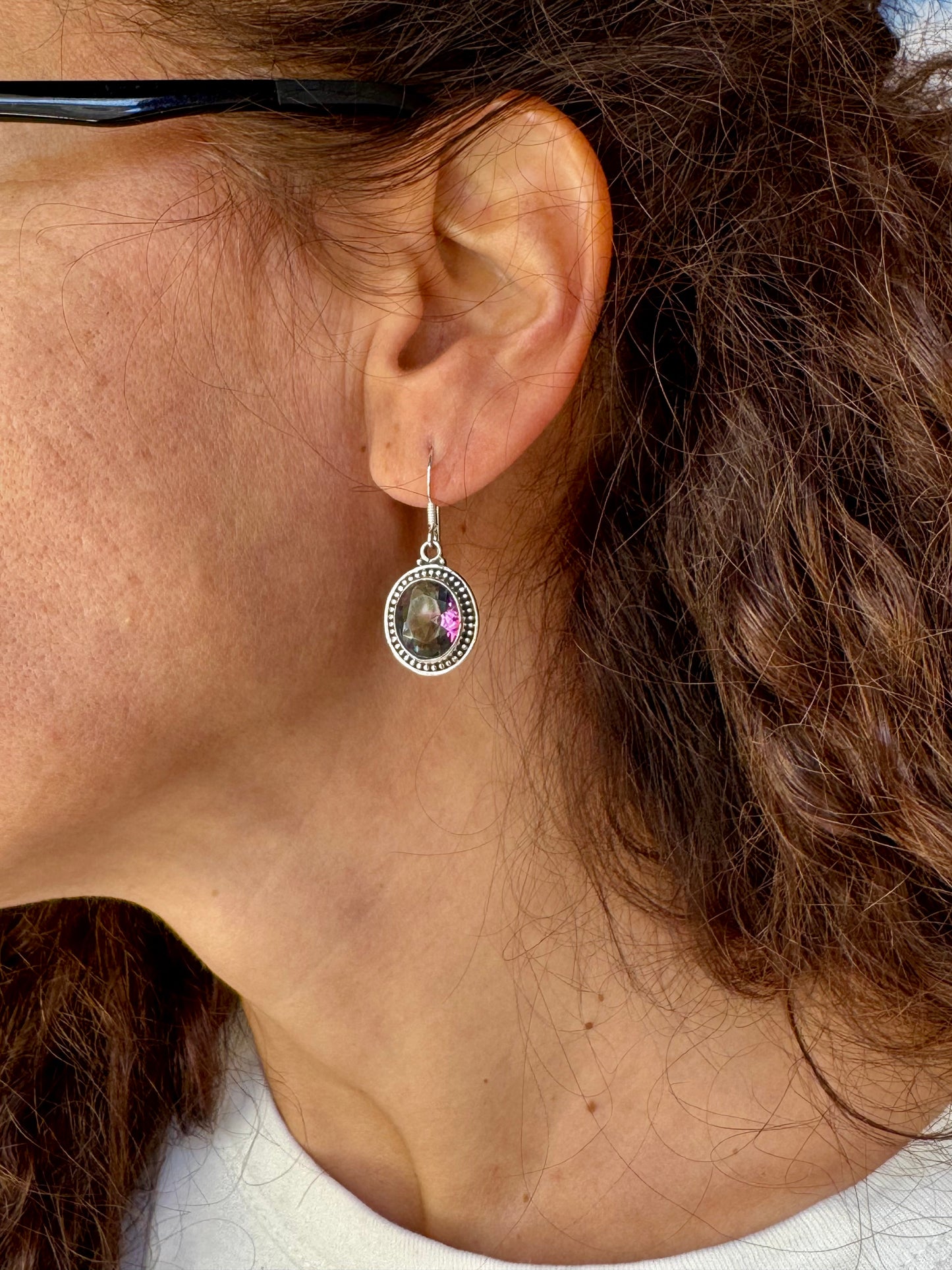 Orecchini argento 925 mystic stone D37