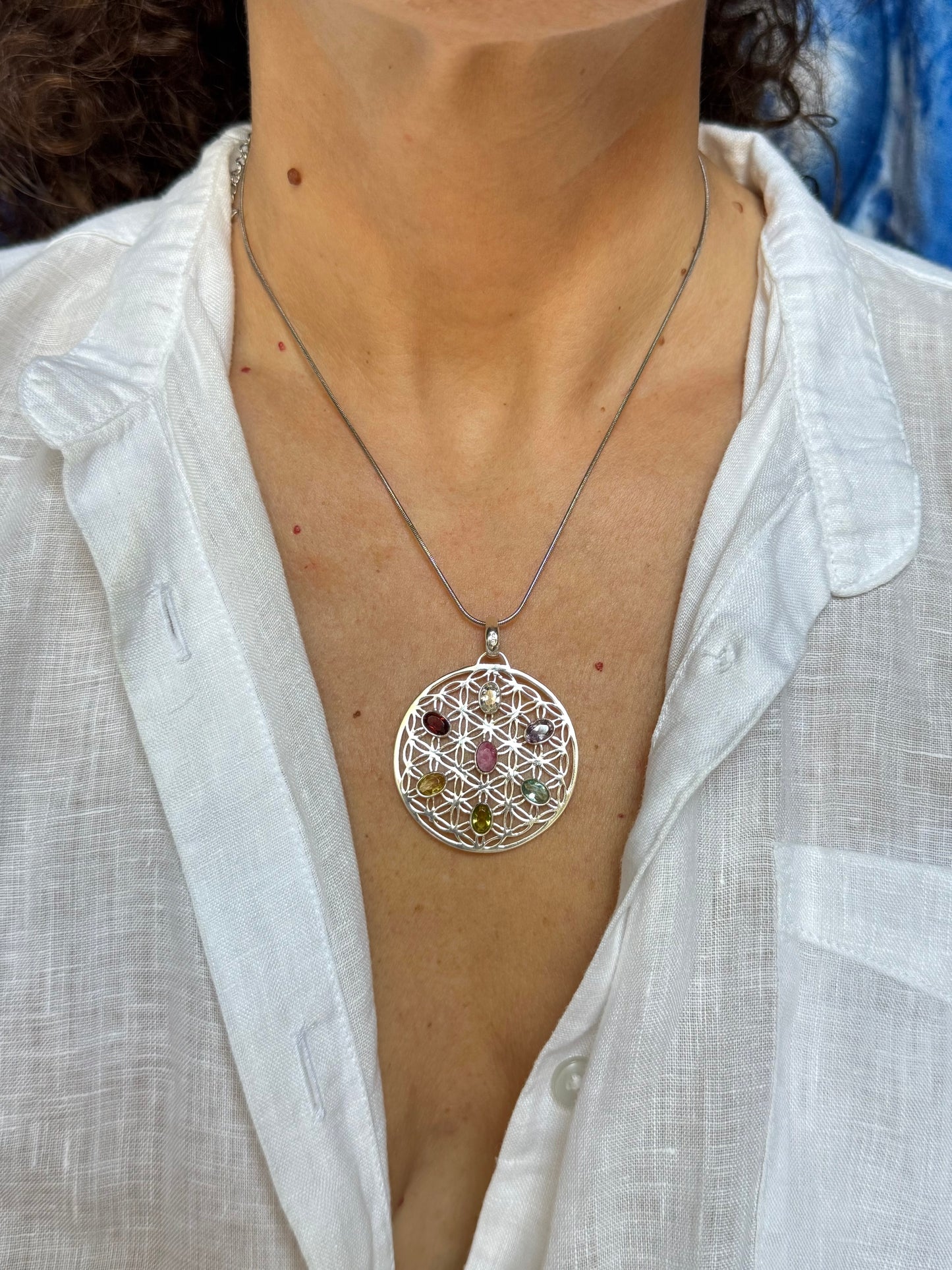 925 silver pendant 7 chakra F35