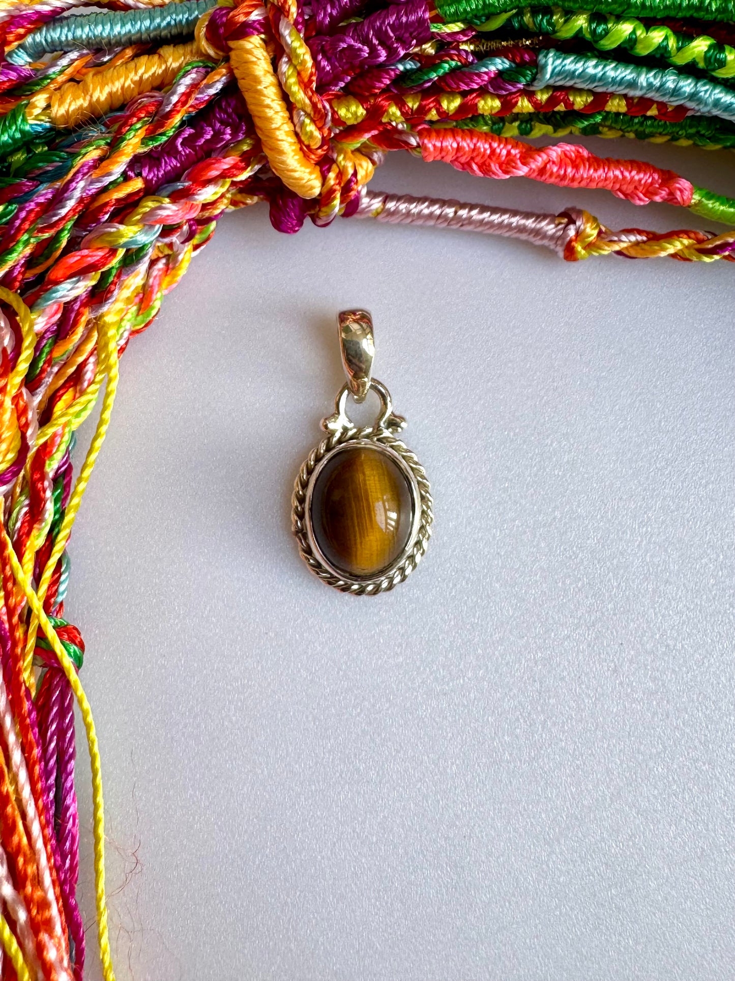 925 silver tiger eye pendant C48