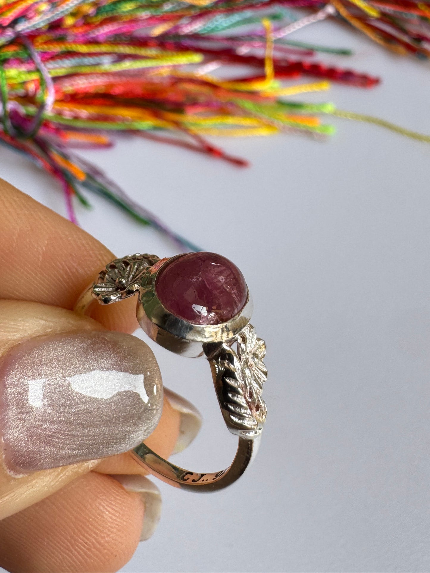 Defective 925 silver tourmaline ring size 17 - TA31