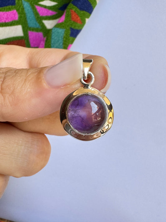 Ciondolo argento 925 ametista 38K