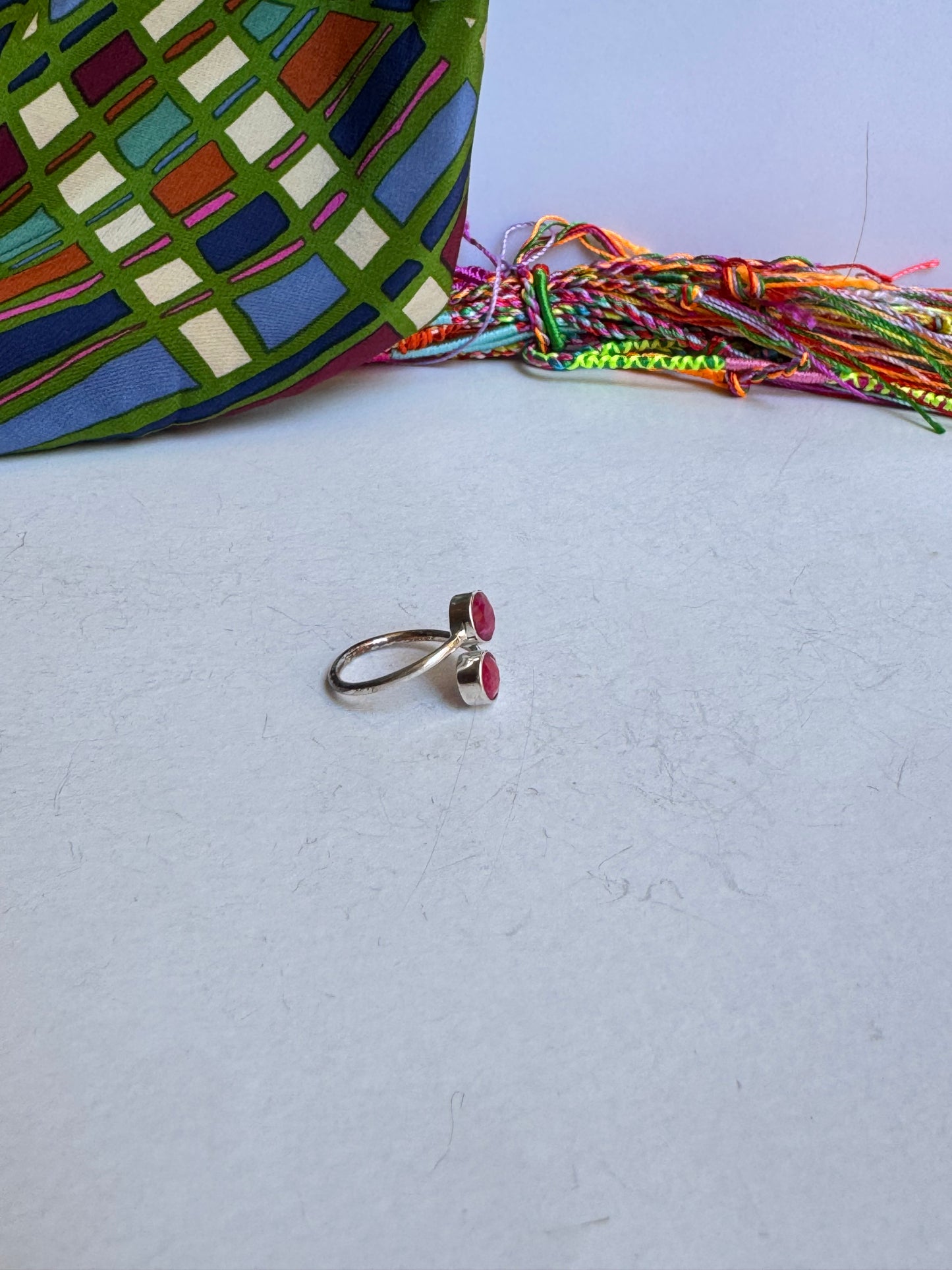 Anello argento 925 radice di rubino regolabile da misura 12 - RR2