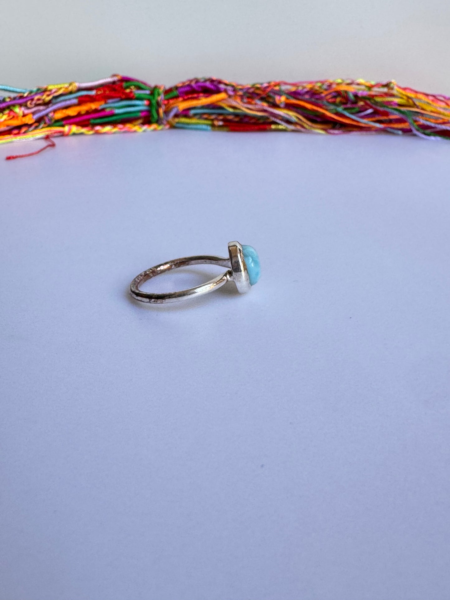 Anello argento 925 larimar misura 14 - 2LA