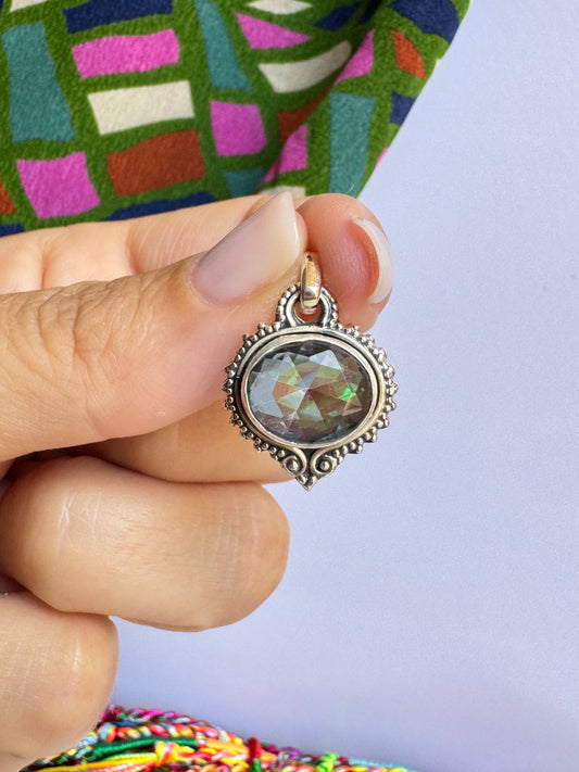 Ciondolo argento 925 mystic stone 44K