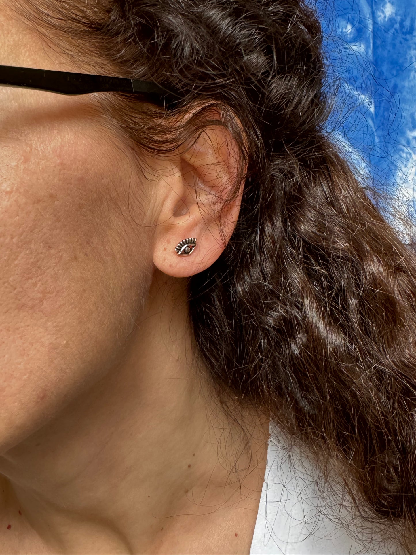 Einzelohrring aus 925er Silber mit Öse