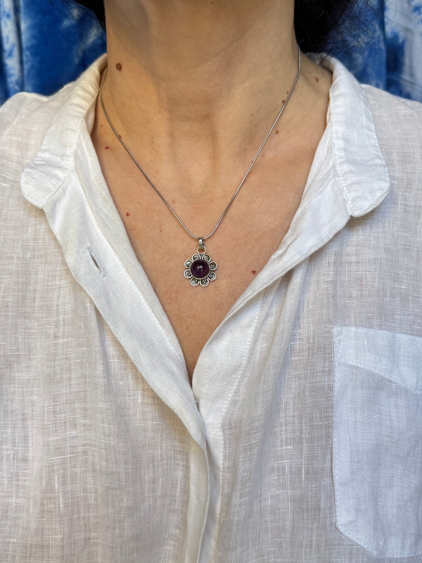 Ciondolo argento 925 ametista 7AQ