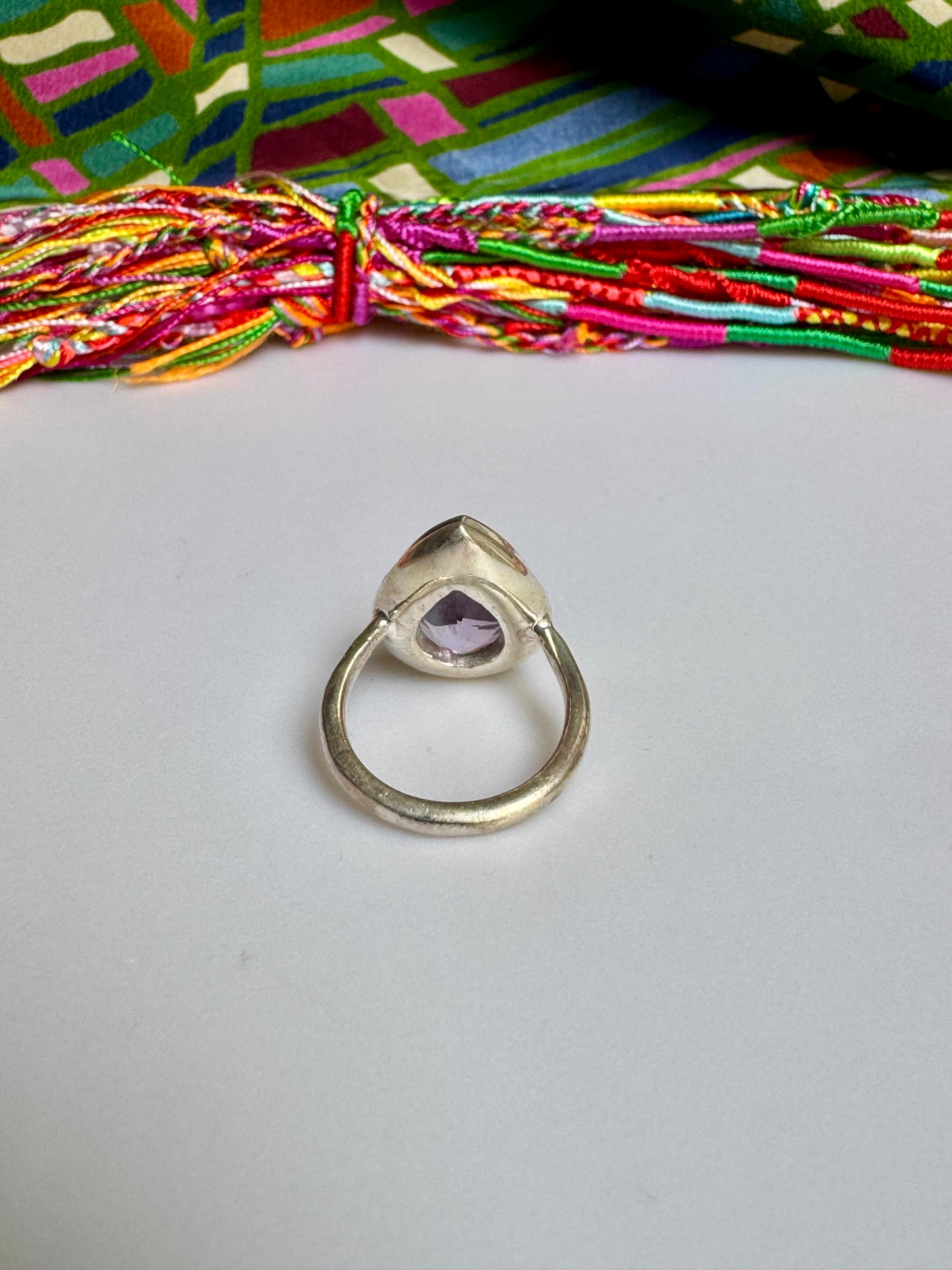 925 silver amethyst ring size 20 - 7A