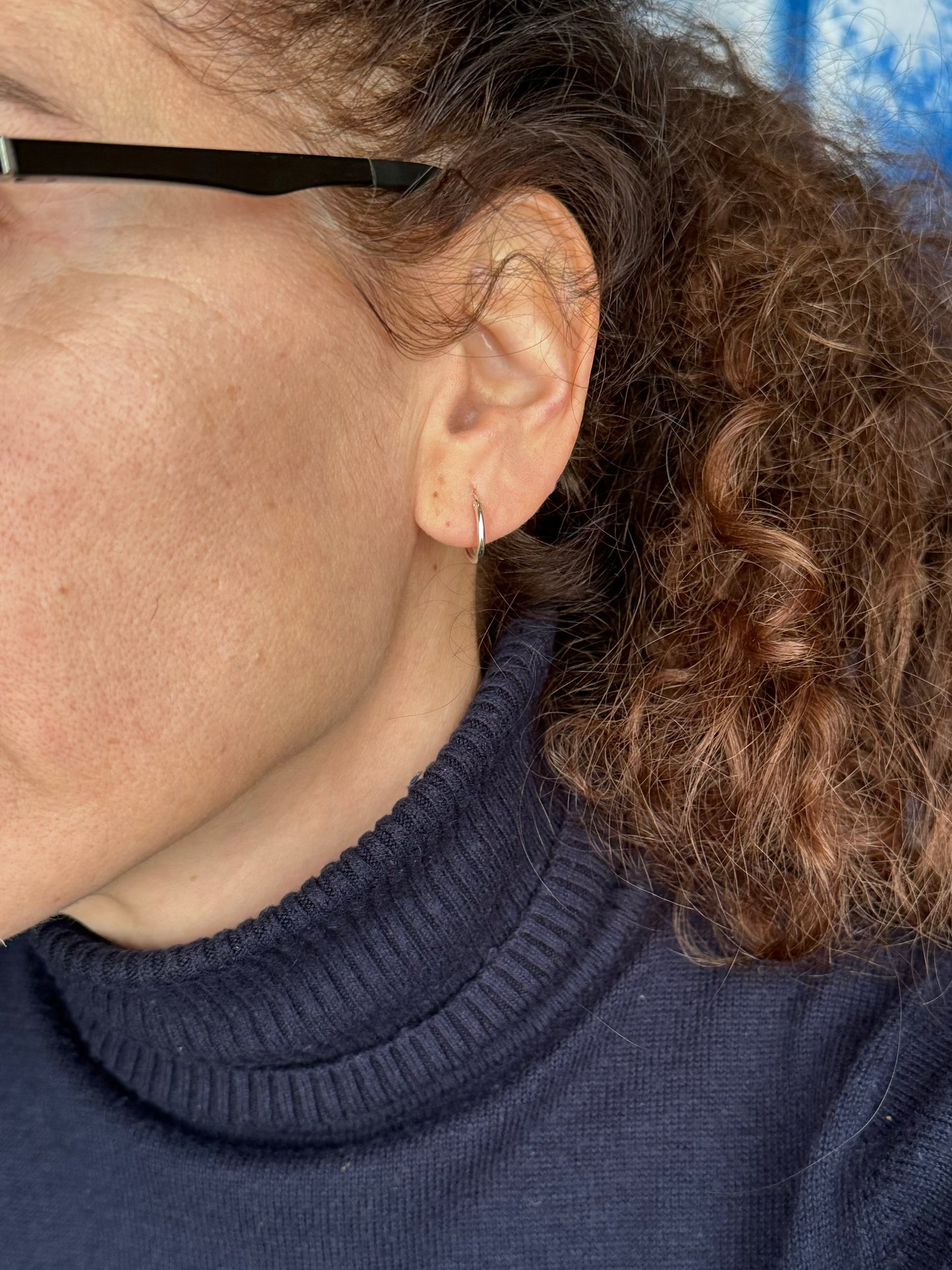 Single Earring Smooth Circle 11mm 925 Silver W8