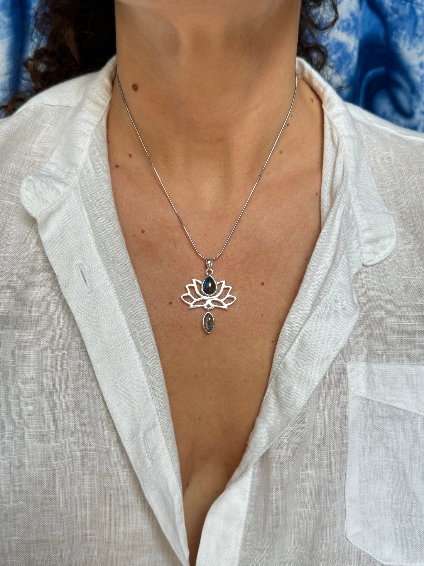 925 silver labradorite pendant F32