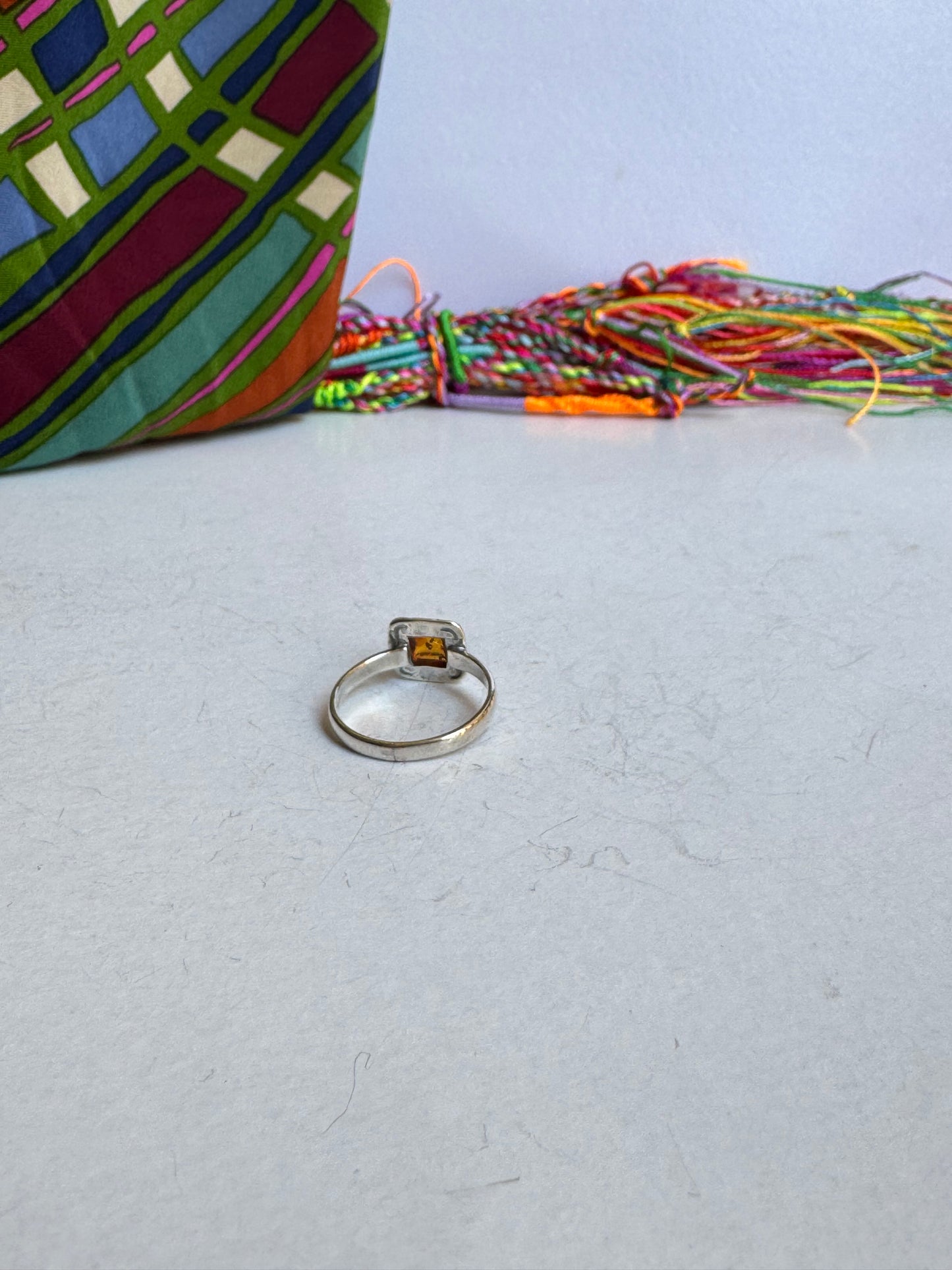 Anello argento 925 ambra misura 14 - 29AMB