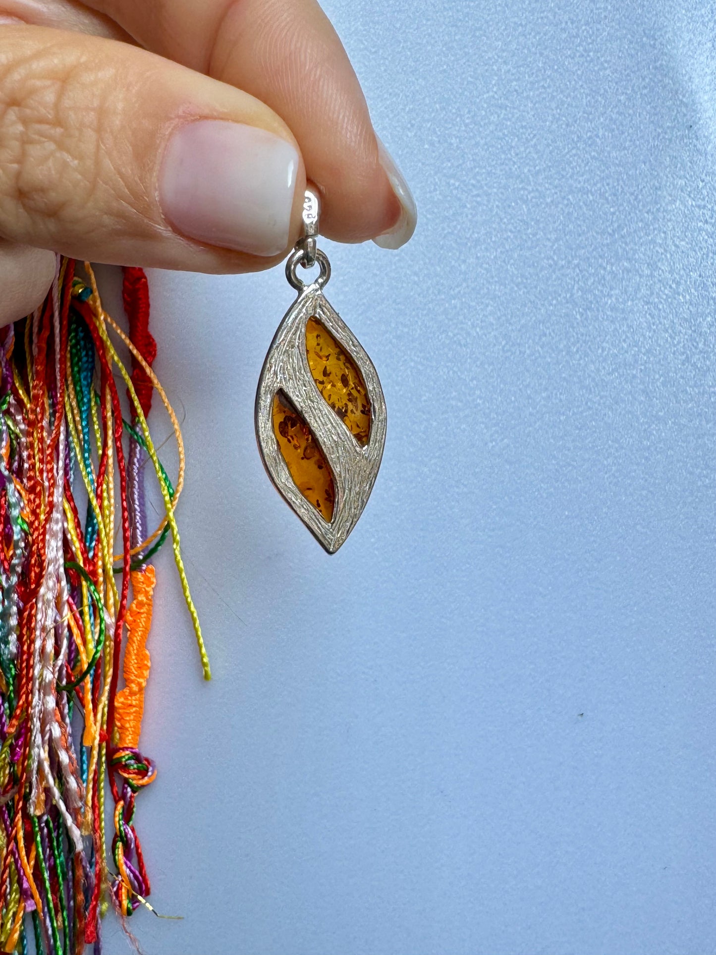 Pendant pendant 925 silver amber 4AM