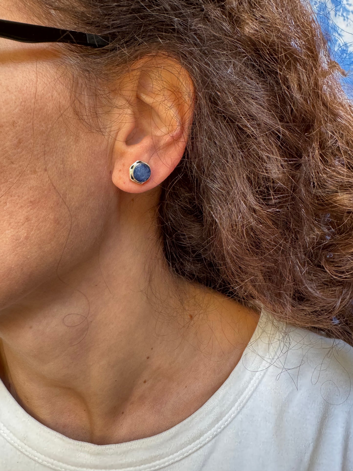 925 silver lapis lazuli stud earrings