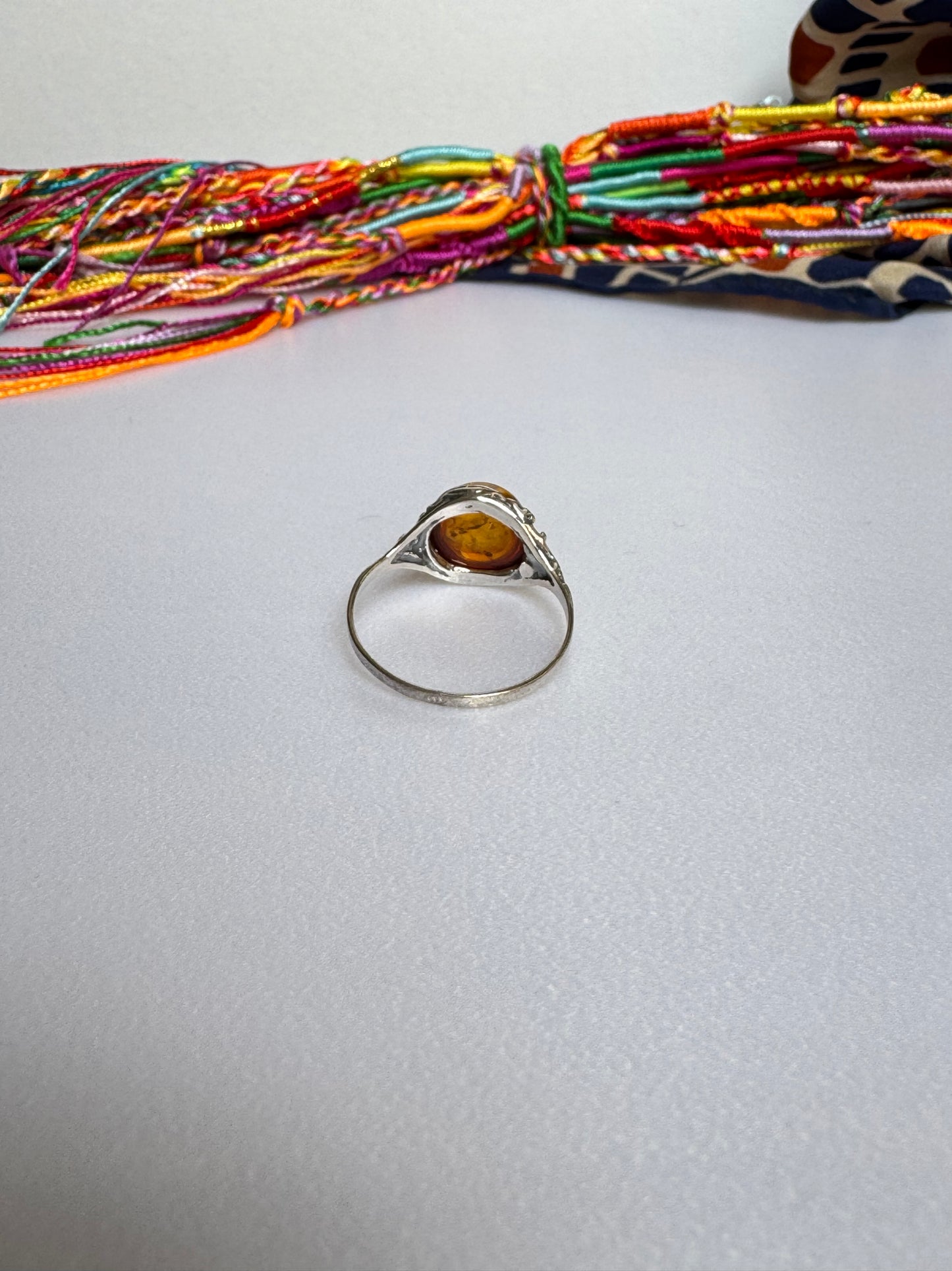 Anello argento 925 ambra misura 22 - 11AMB