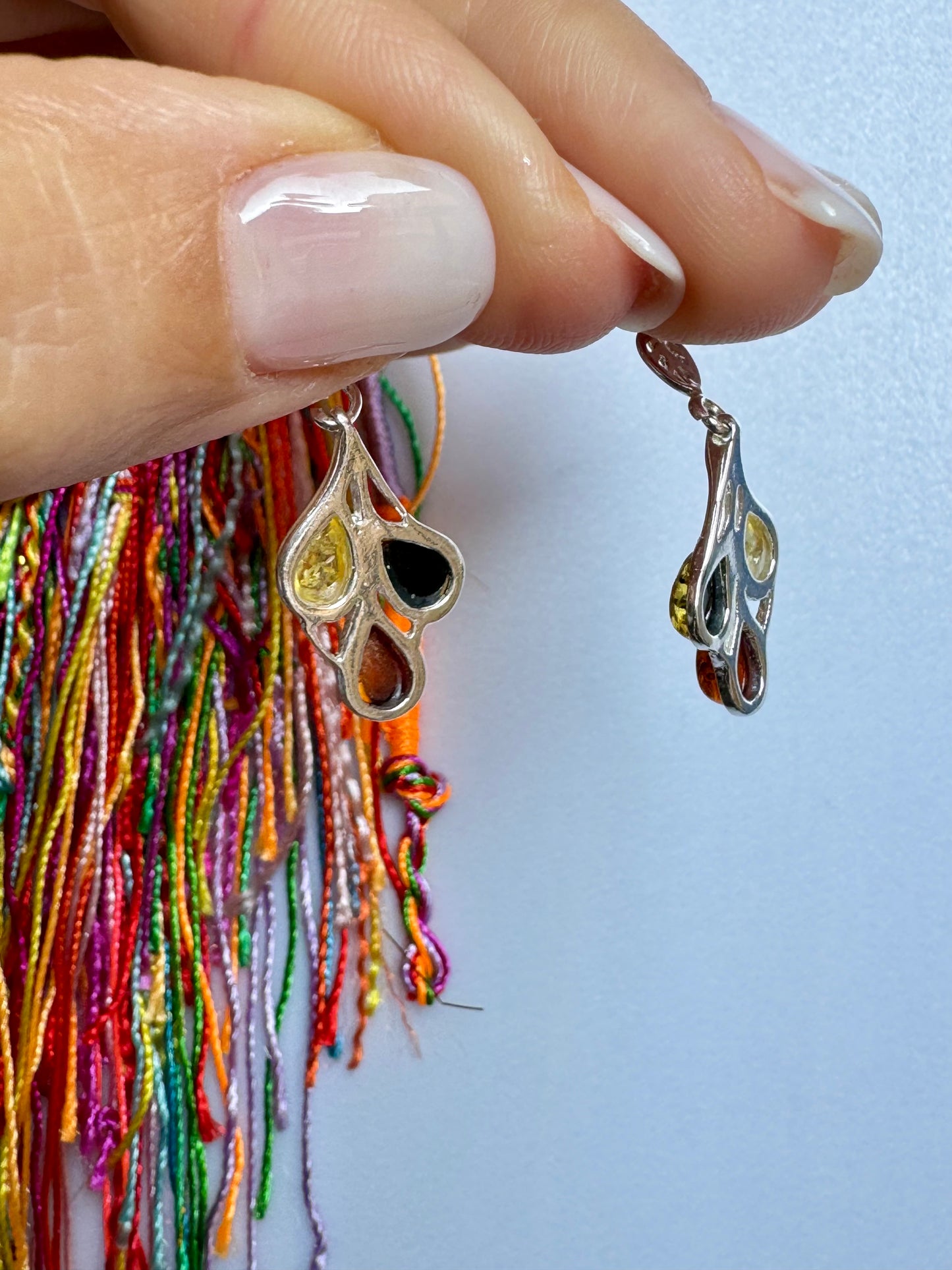 925 silver amber earrings 15AM