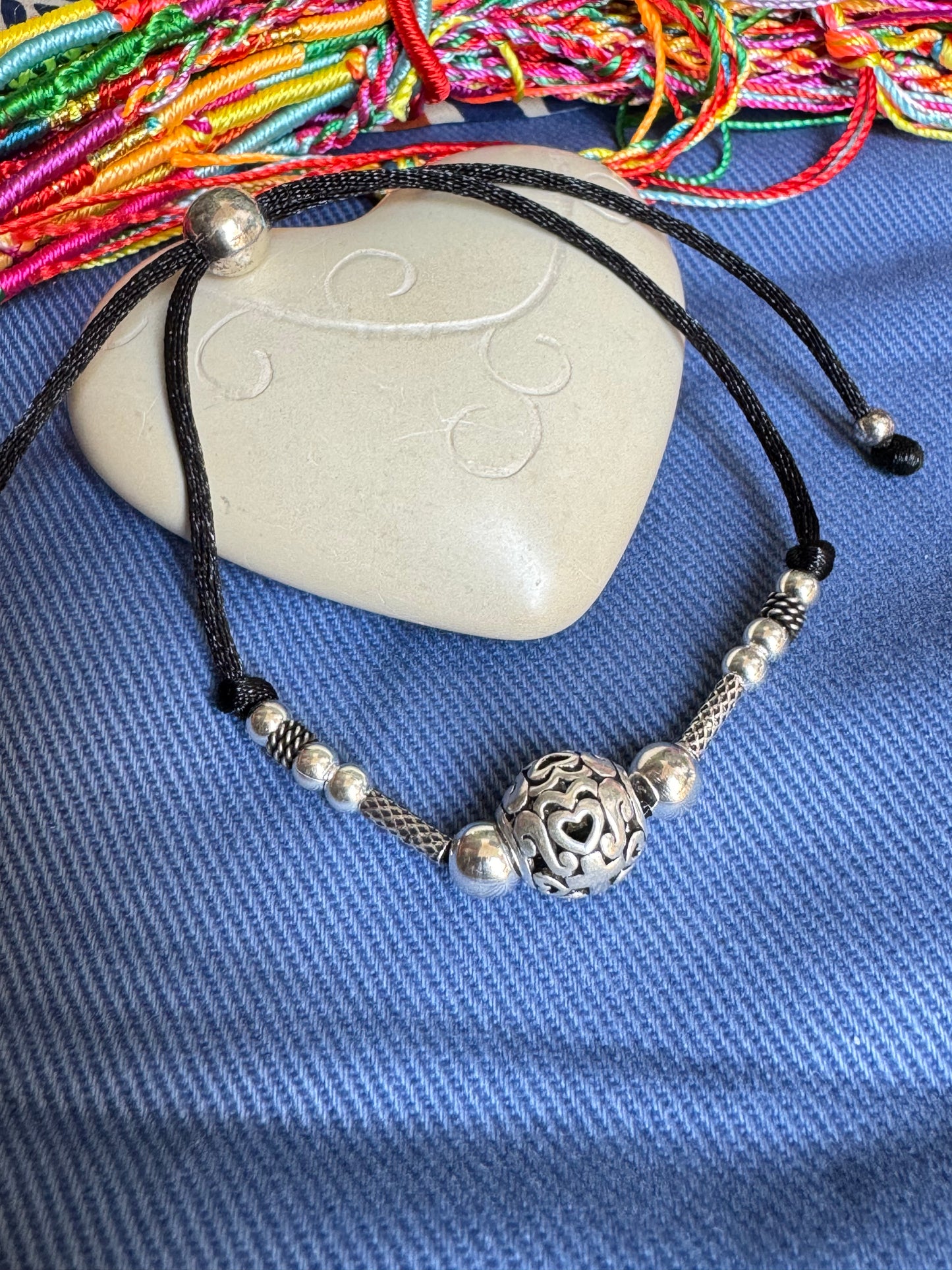 925 silver bracelet with hearts and crosses decoration