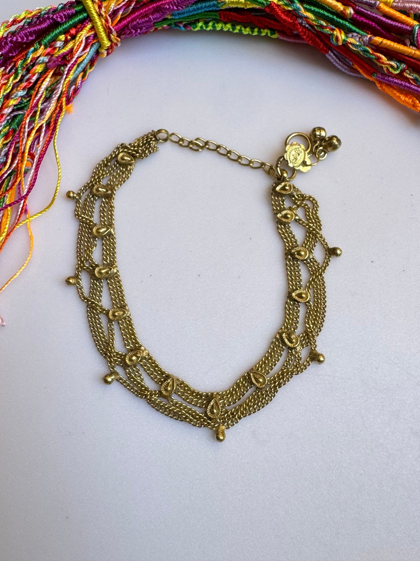 Goldene Fußkettchen Tropfen 11