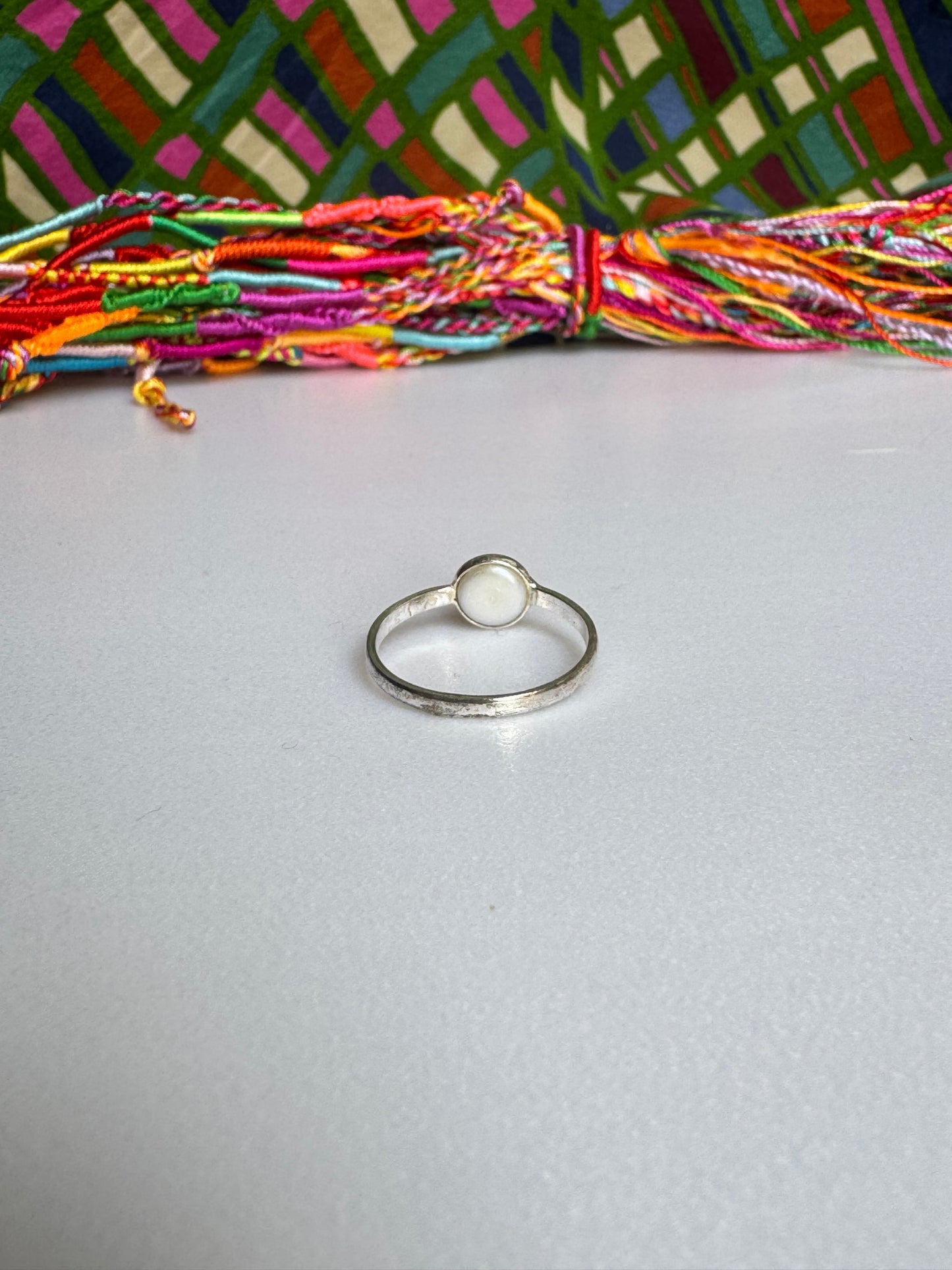 925 silver ring with river pearl, size 19.