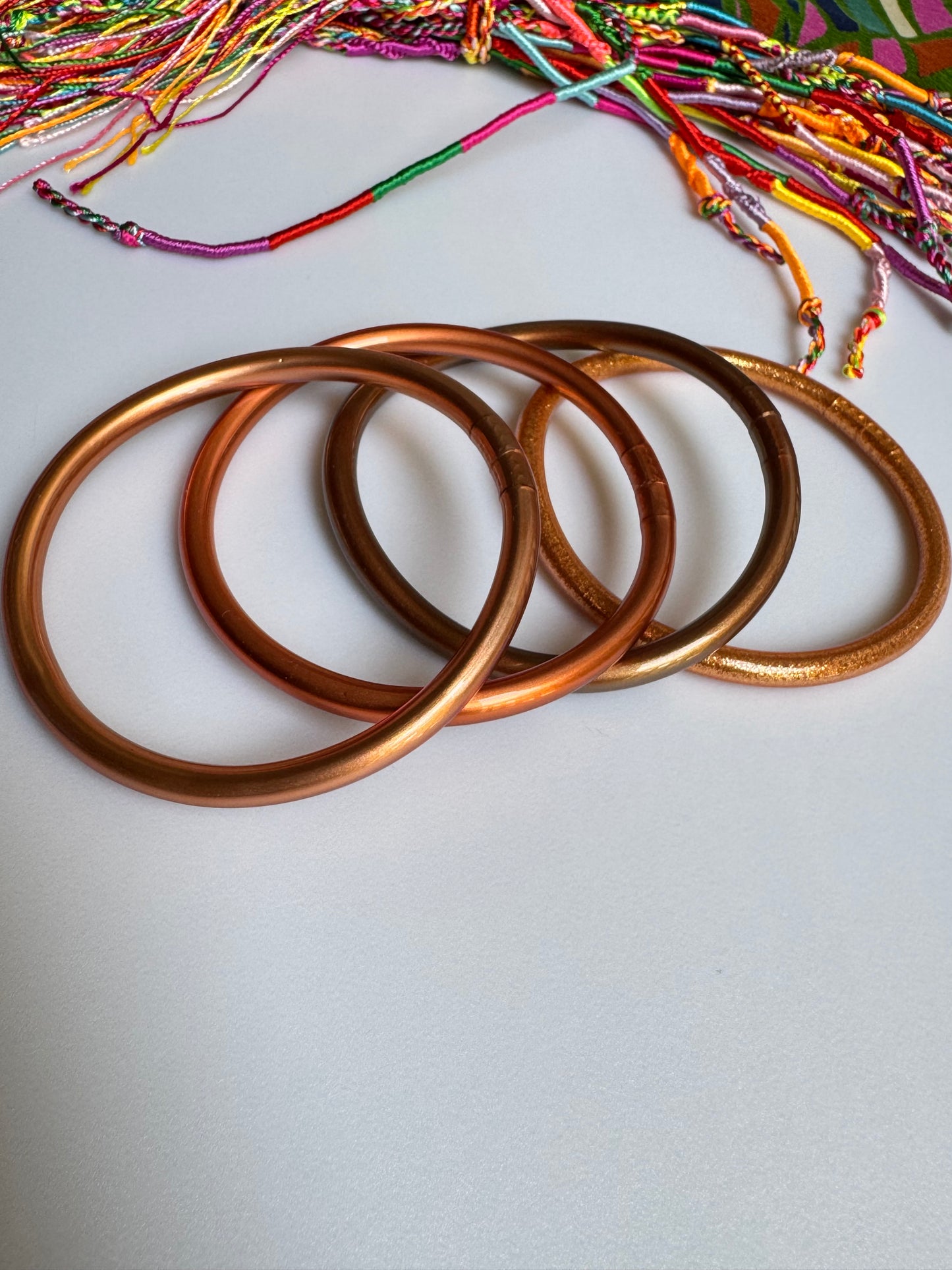 Bracciale bangle dorato 4 pezzi bronzo