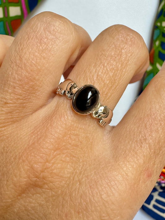 Anello argento onice nero misura 15 - 1ON