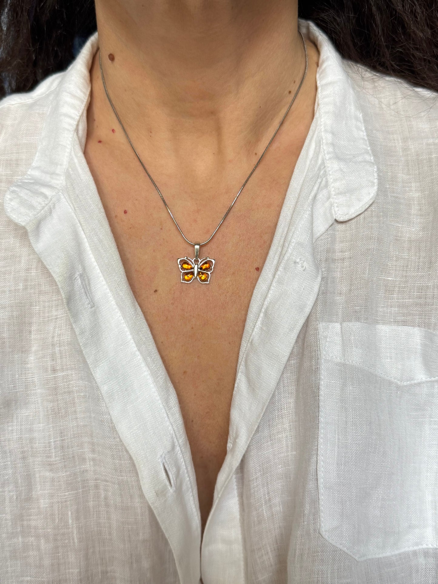 Pendente ciondolo argento925 ambra V16