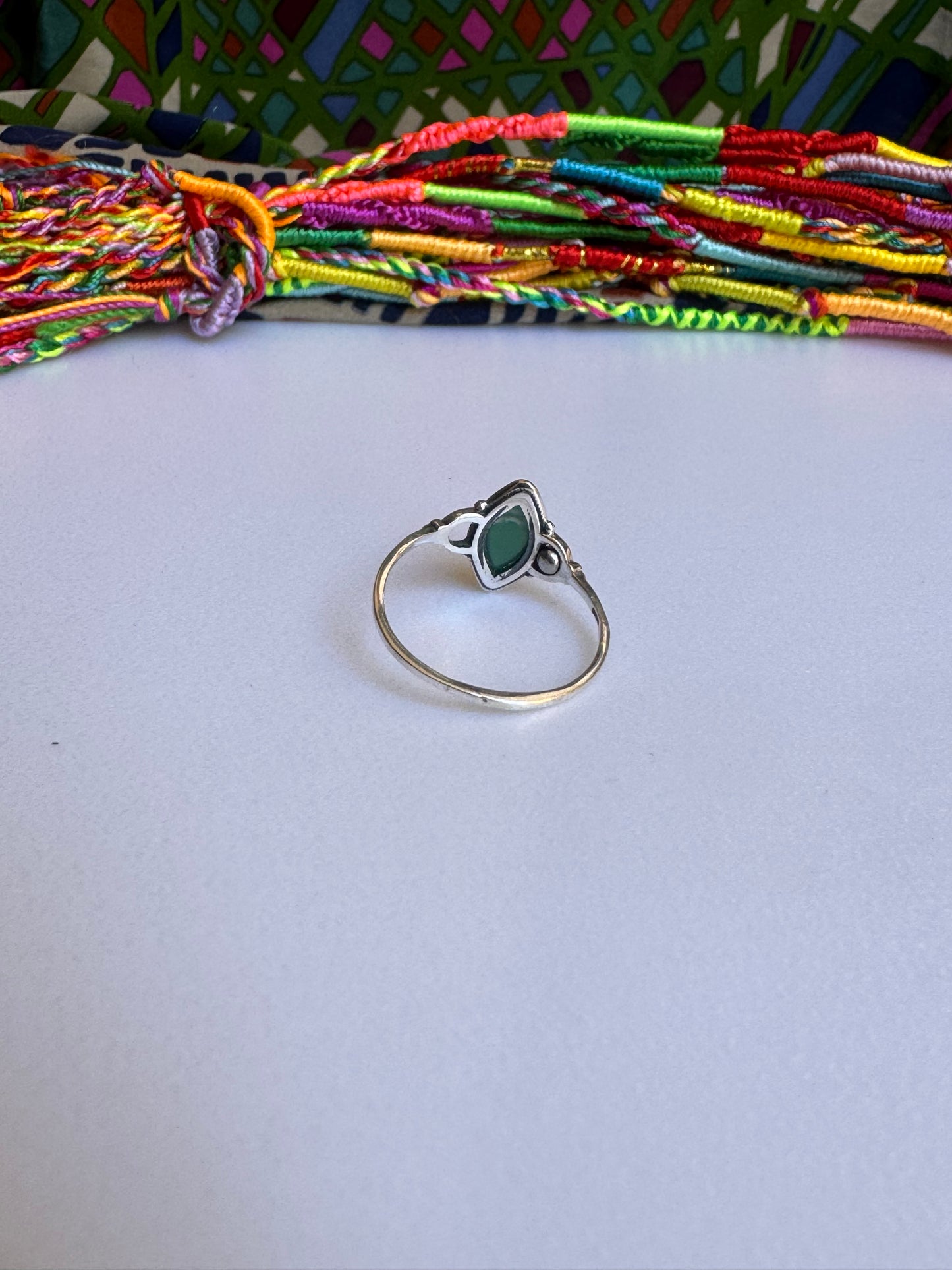 925 silver chrysoprase ring size 19 - G57