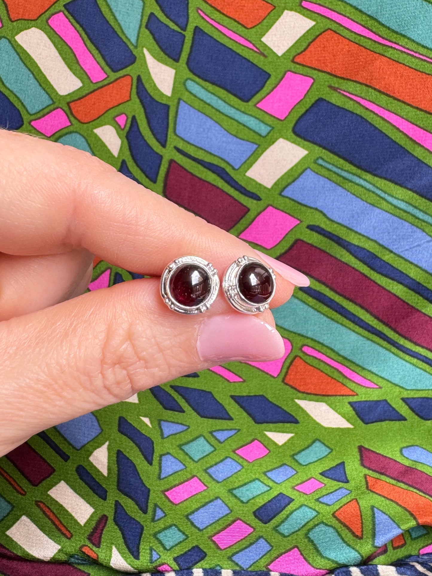 Ohrringe aus 925er Granatsilber