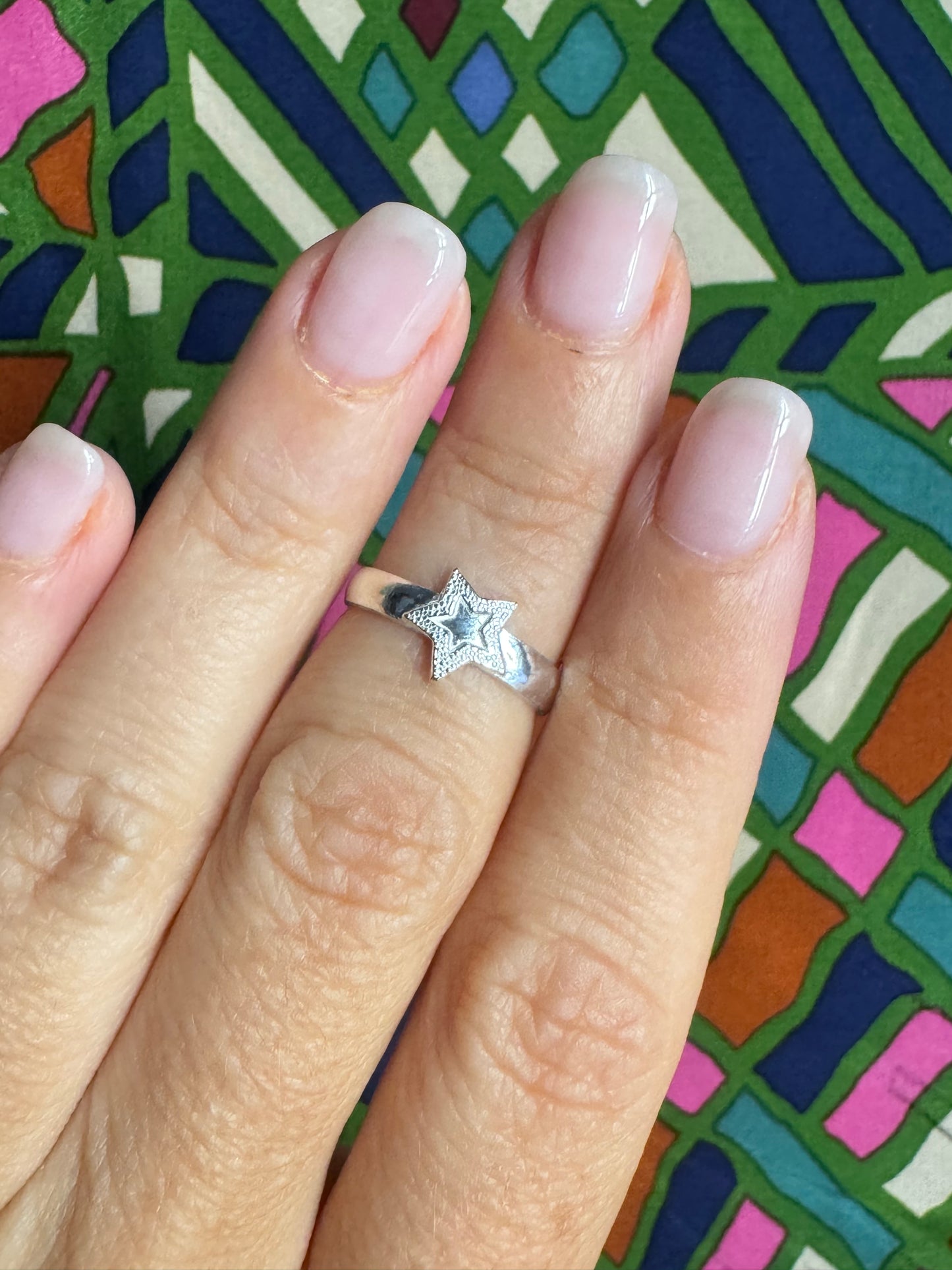 925 Silberring Phalanx oder verstellbarer Fuß klares Sternband 4