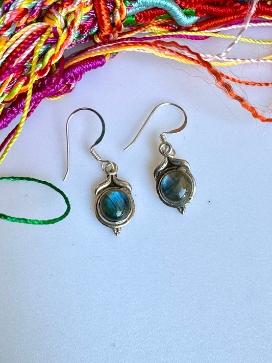 925 labradorite silver earrings