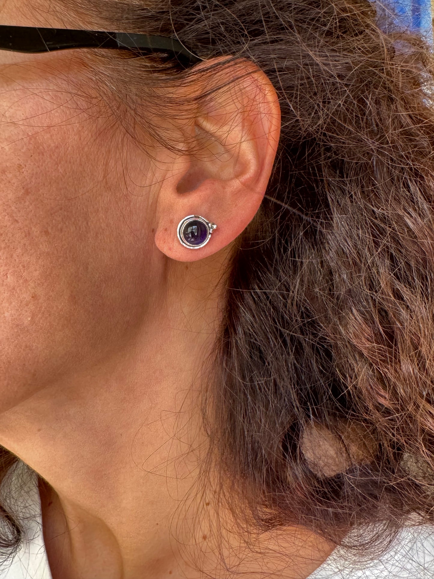 925 silver amethyst stud earrings