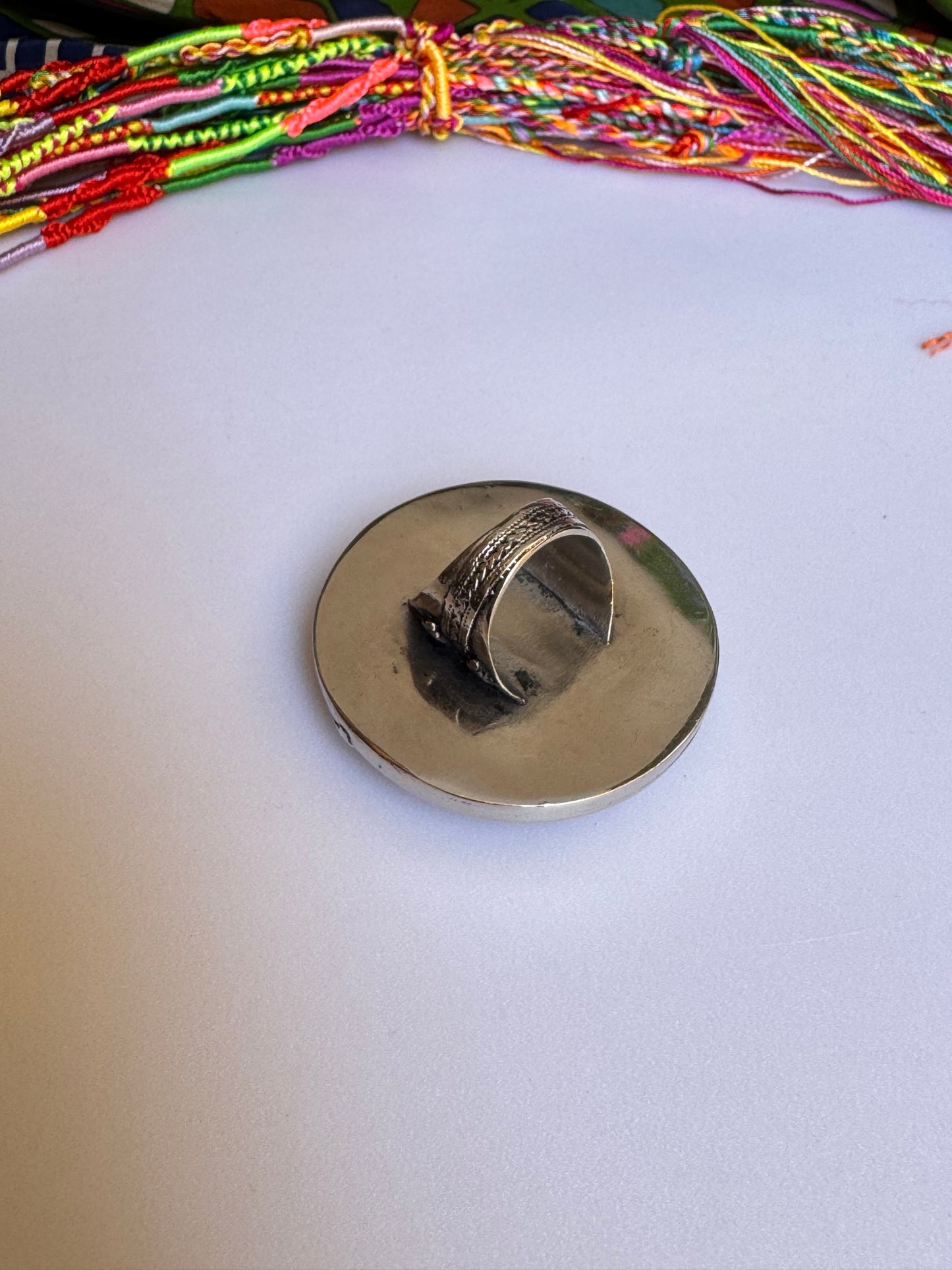 Antique vintage agate stone ring