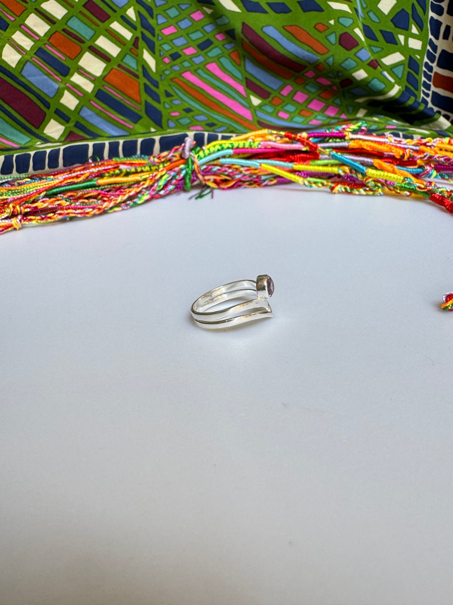 925 silver amethyst ring size 14/15 -G64