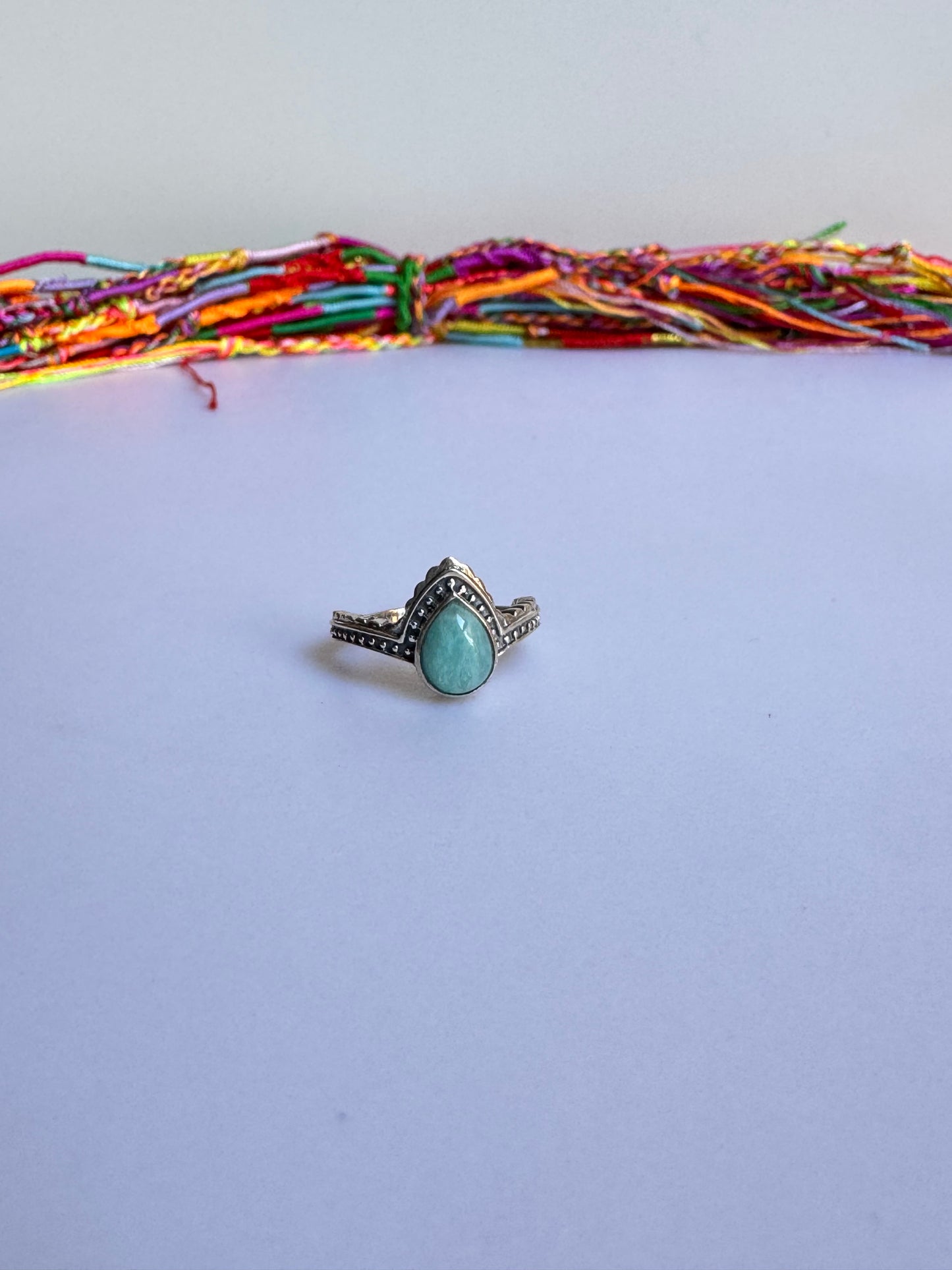 Anello argento 925 amazzonite misura 10 - 2AMA