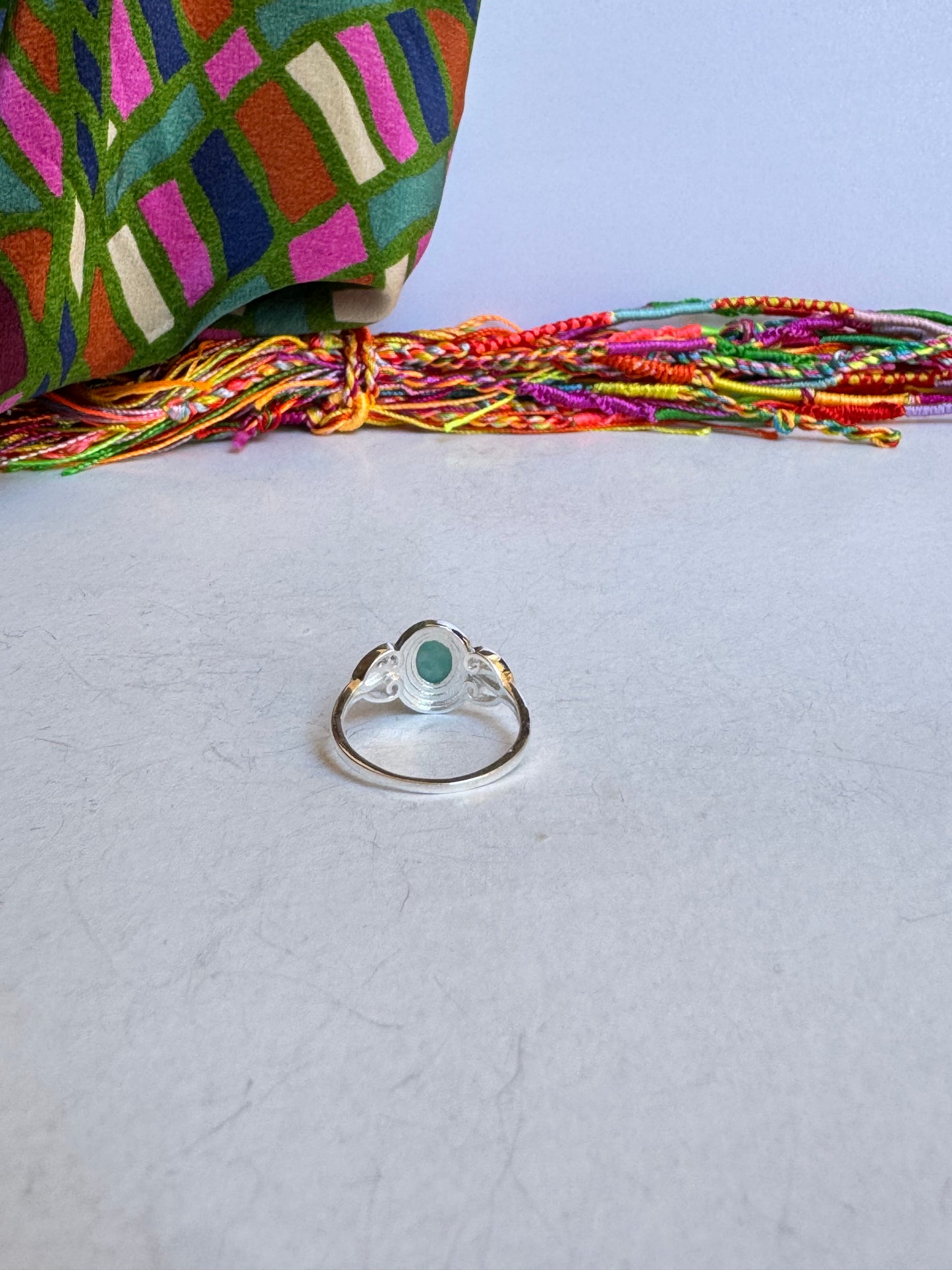Anello argento 925 larimar misura 19/20 - 4LAR