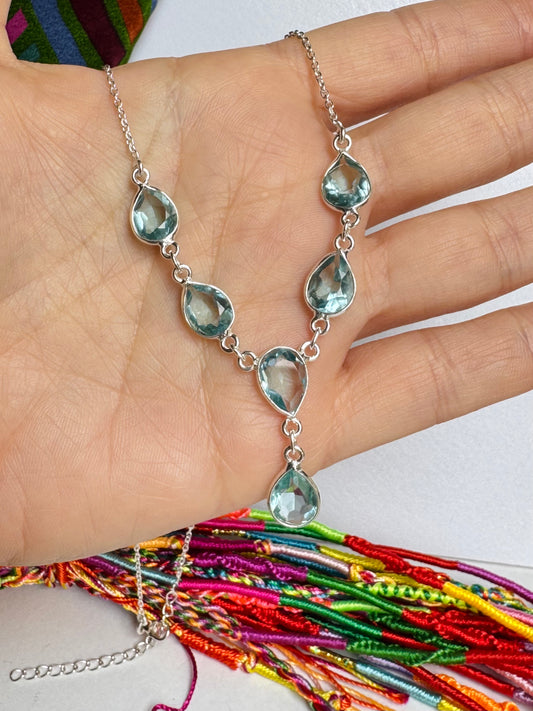Collana argento 925 acquamarina