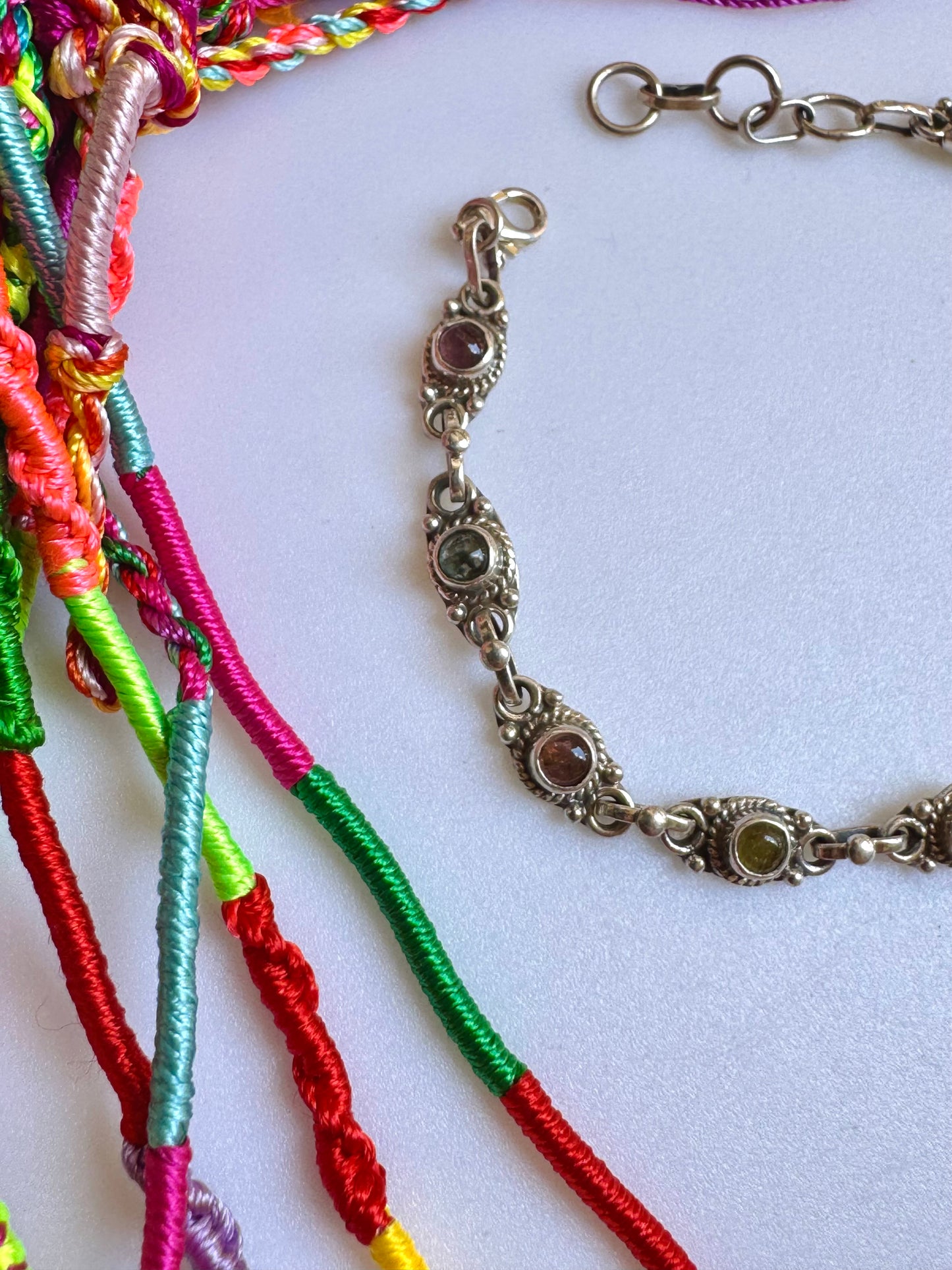 925 Silber Turmalin Armband B50