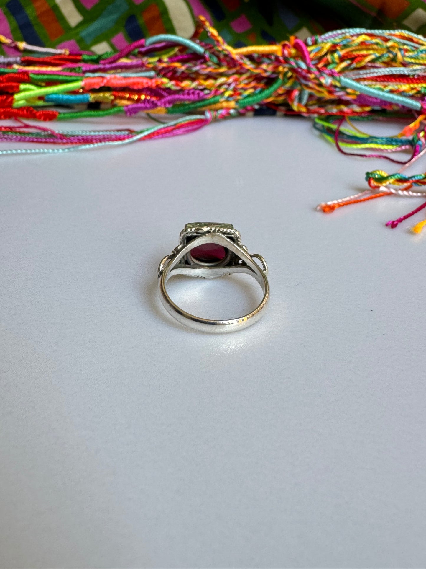 Anello argento 925 granato E10