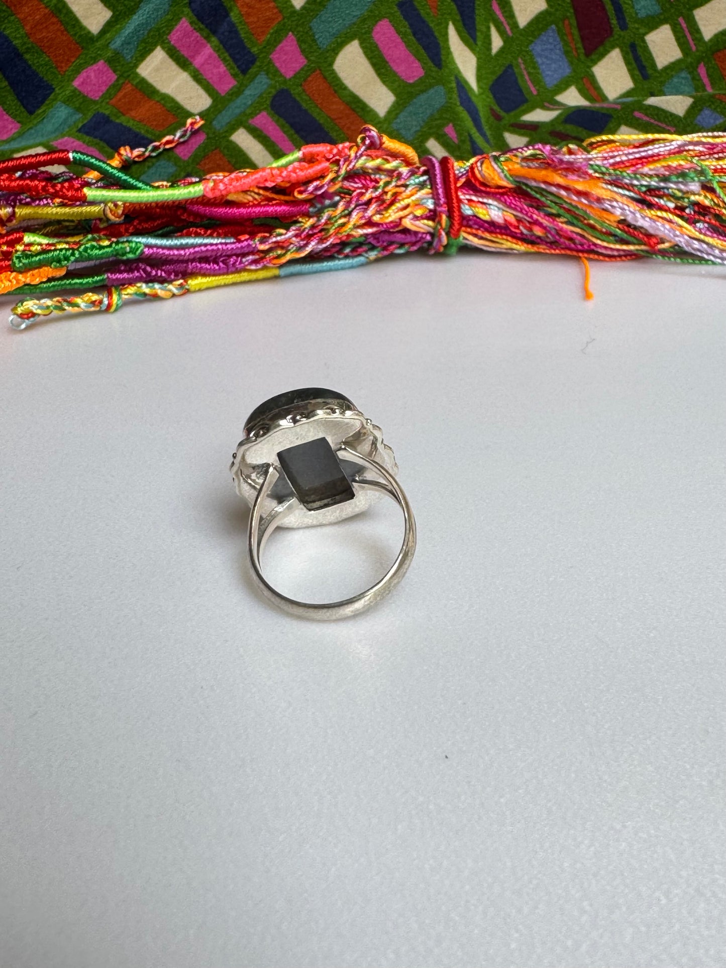 Labradoritring aus 925er Sterlingsilber, Größe 16 - 10LA