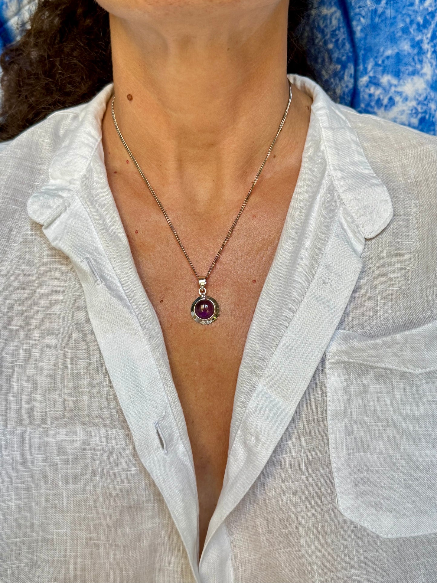 Ciondolo argento 925 ametista 38K