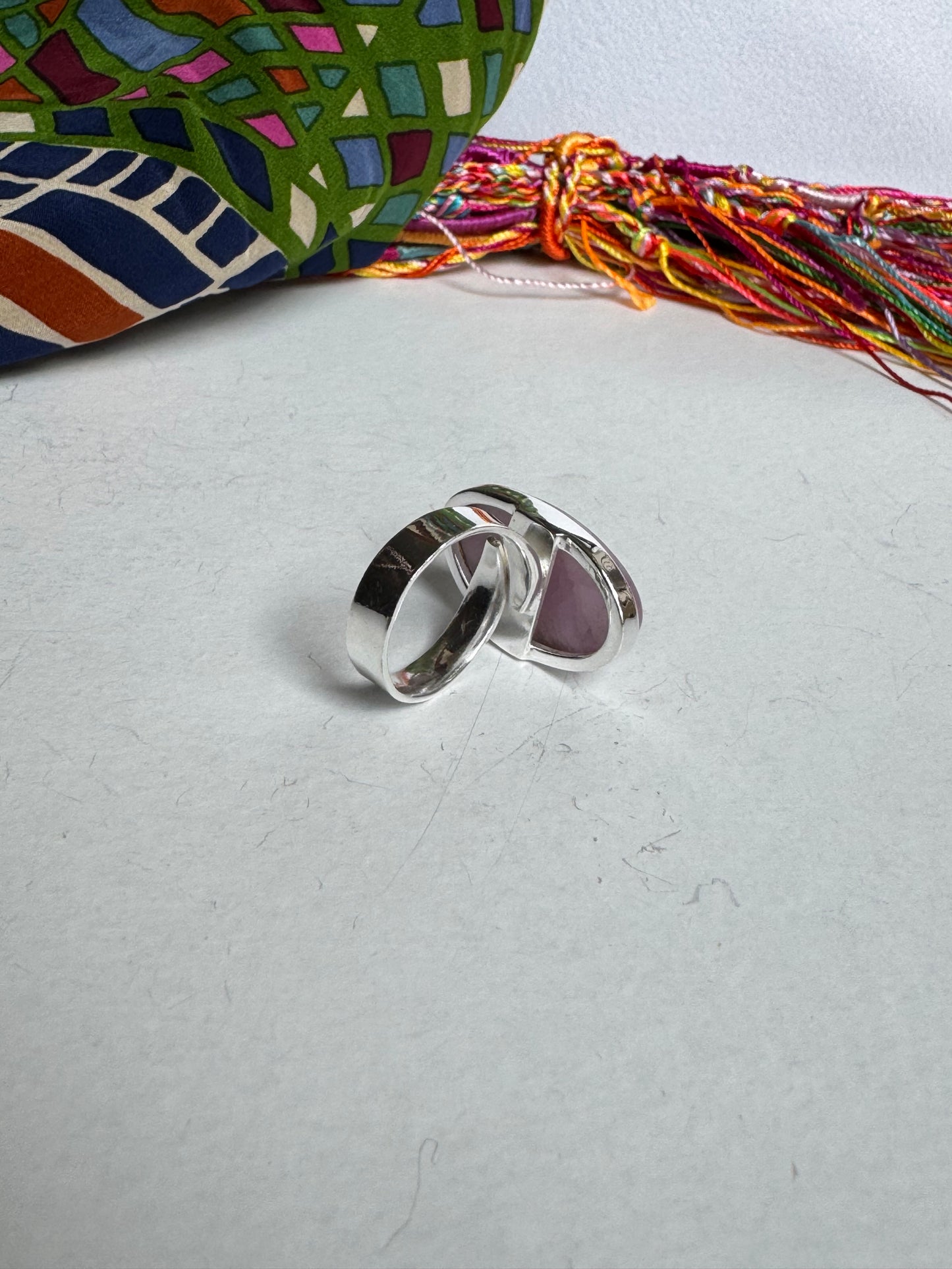 Anello argento 925 kunzite misura 17 regolabile - 7LO