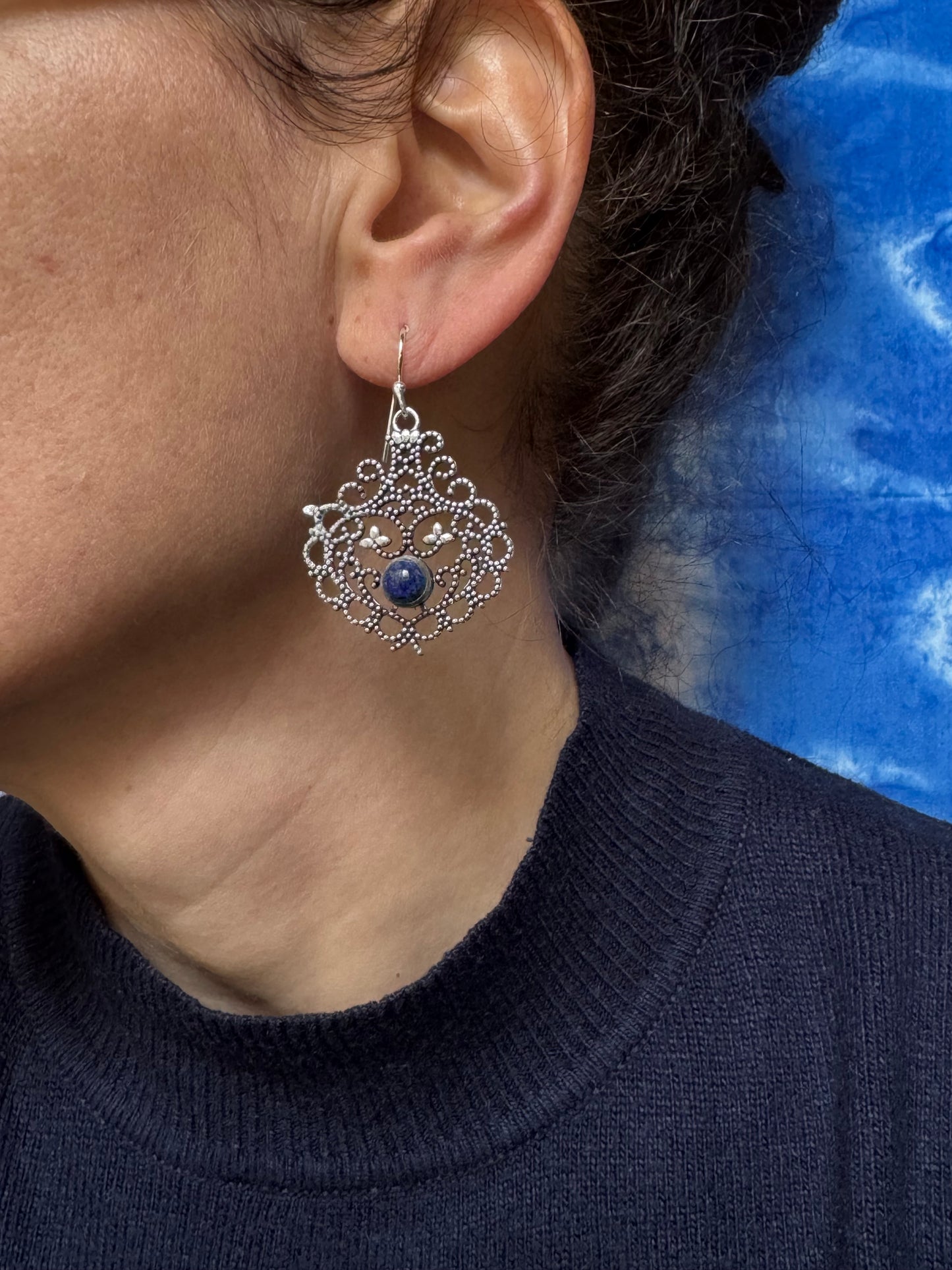 Orecchini boho argentato lapis