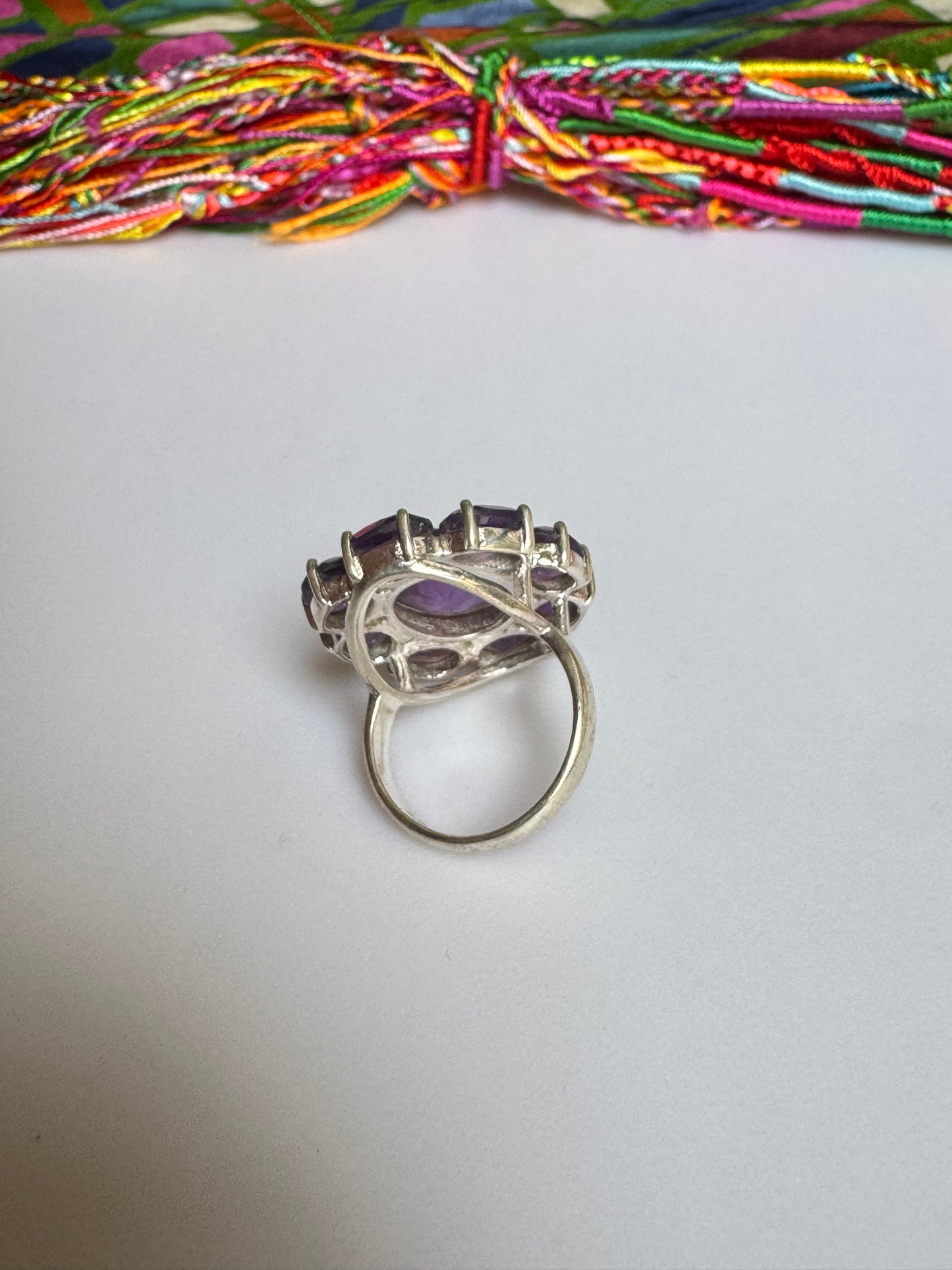925 silver amethyst ring size 18 - 8A