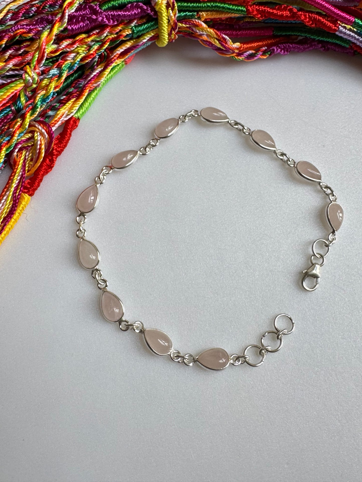 Armband Silber925 Rosenquarz B36